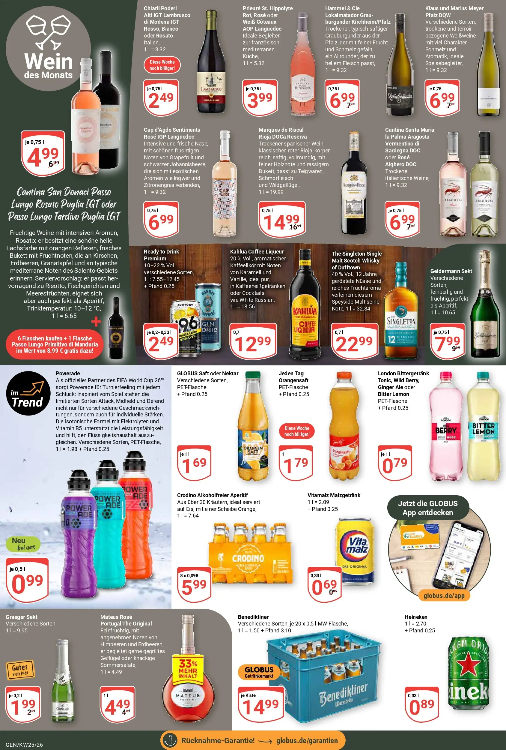 Globus Prospekt Gensingen (ab 15.06.2026) » Angebote online | Seite: 21 | Produkte: Granatapfel, Orangensaft, Wein, Nüsse