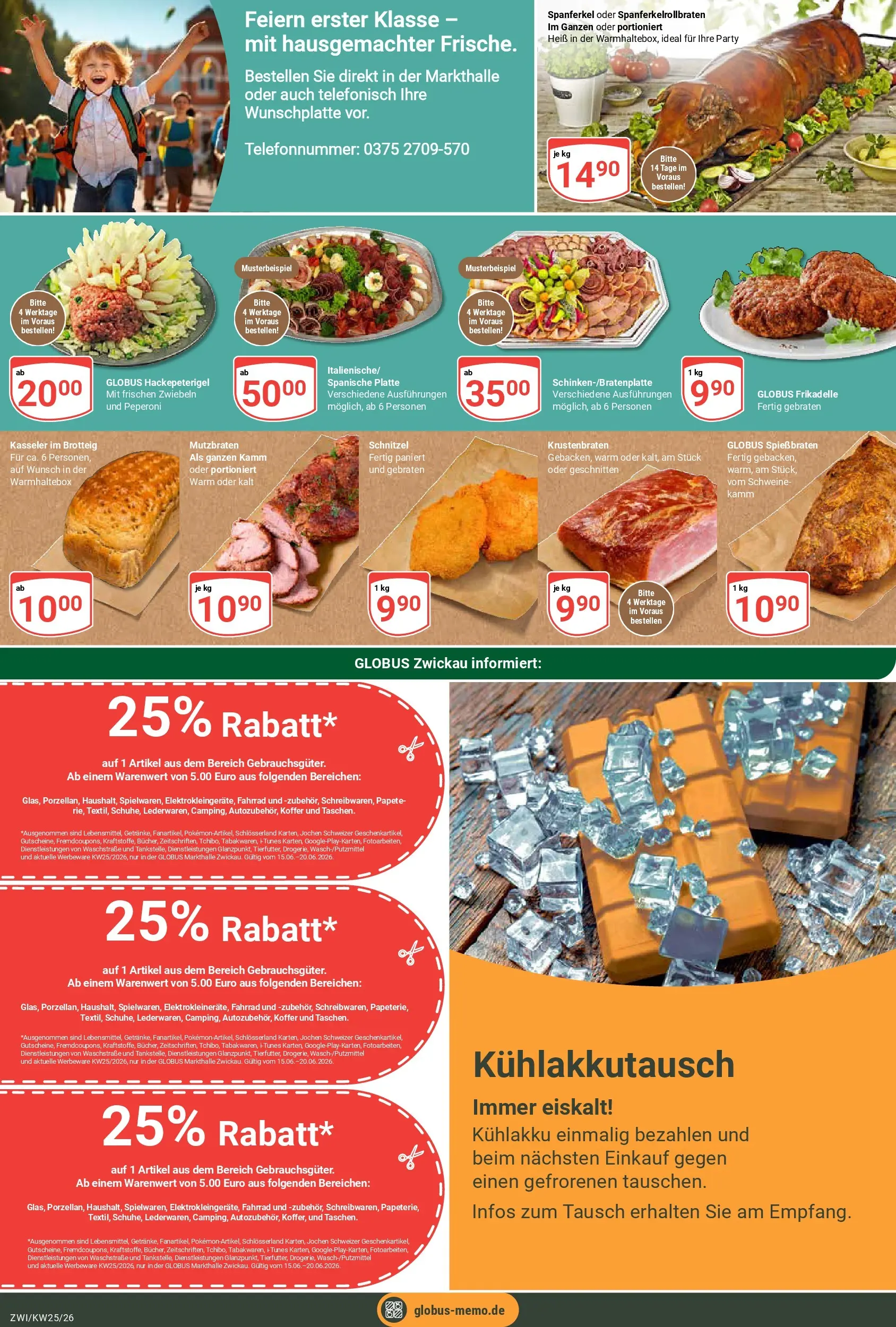 Globus Prospekt Zwickau (ab 15.06.2026) » Angebote online | Seite: 28 | Produkte: Krustenbraten, Schnitzel, Zwiebeln, Koffer