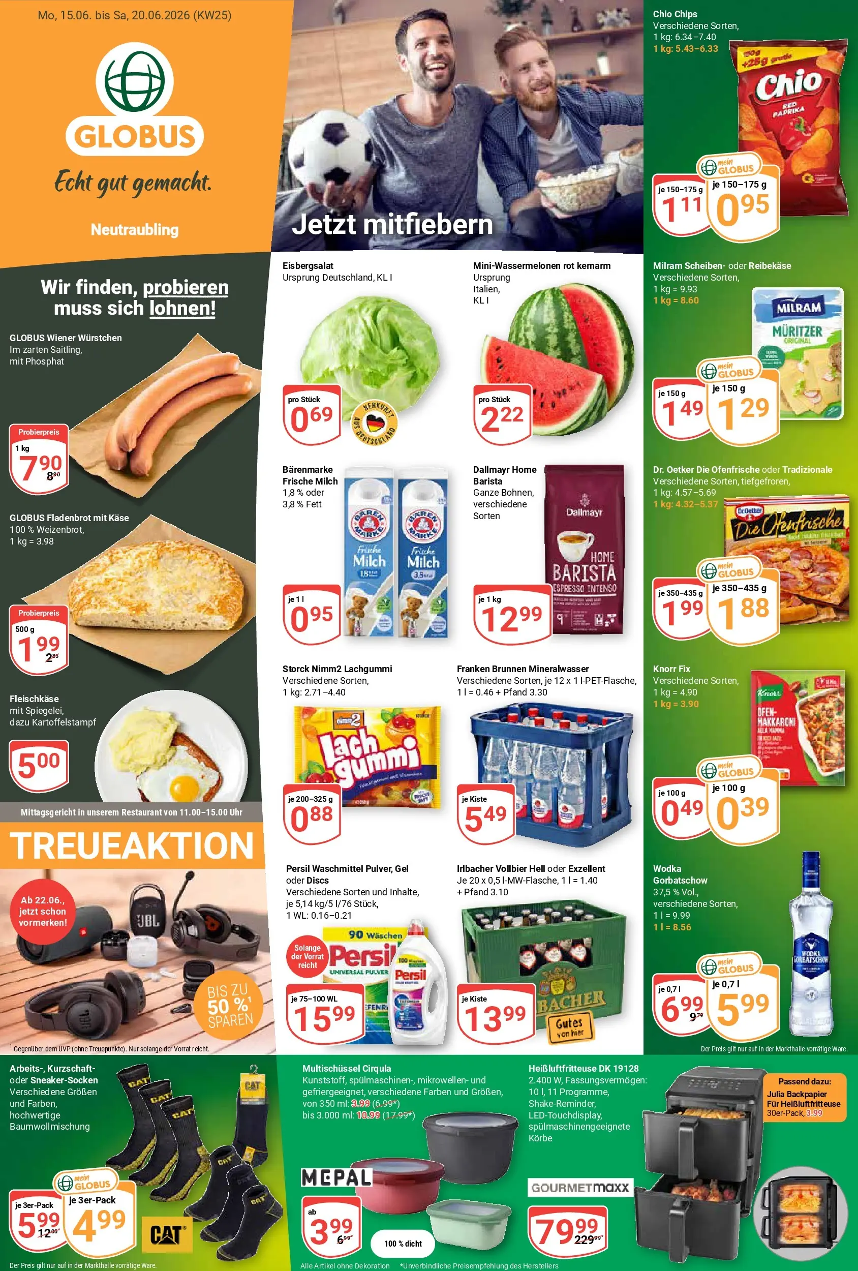 Globus Prospekt Neutraubling (ab 15.06.2026) » Angebote online | Seite: 1 | Produkte: Ofen, Wiener wurstchen, Eisbergsalat, Fritteuse