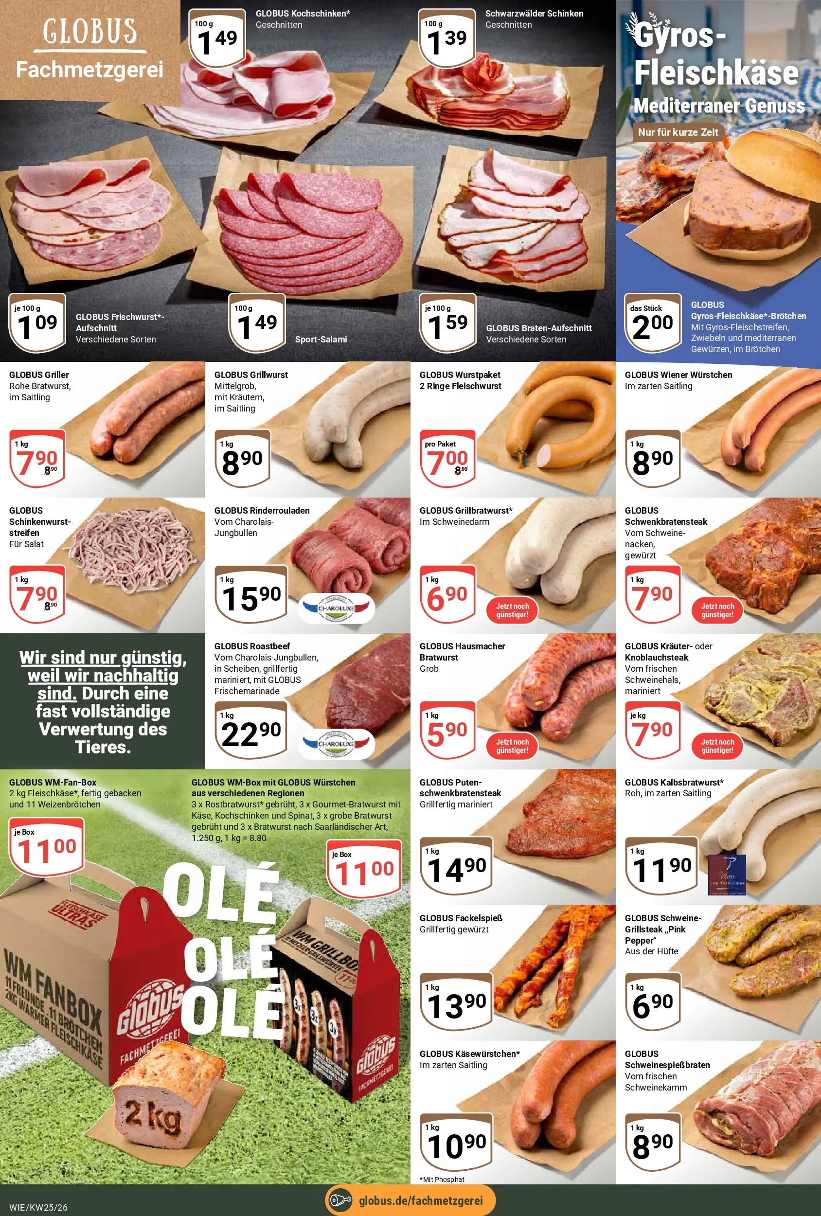 Globus Prospekt Waghäusel (ab 15.06.2026) » Angebote online | Seite: 9 | Produkte: Bratwurst, Zwiebeln, Schinken, Griller