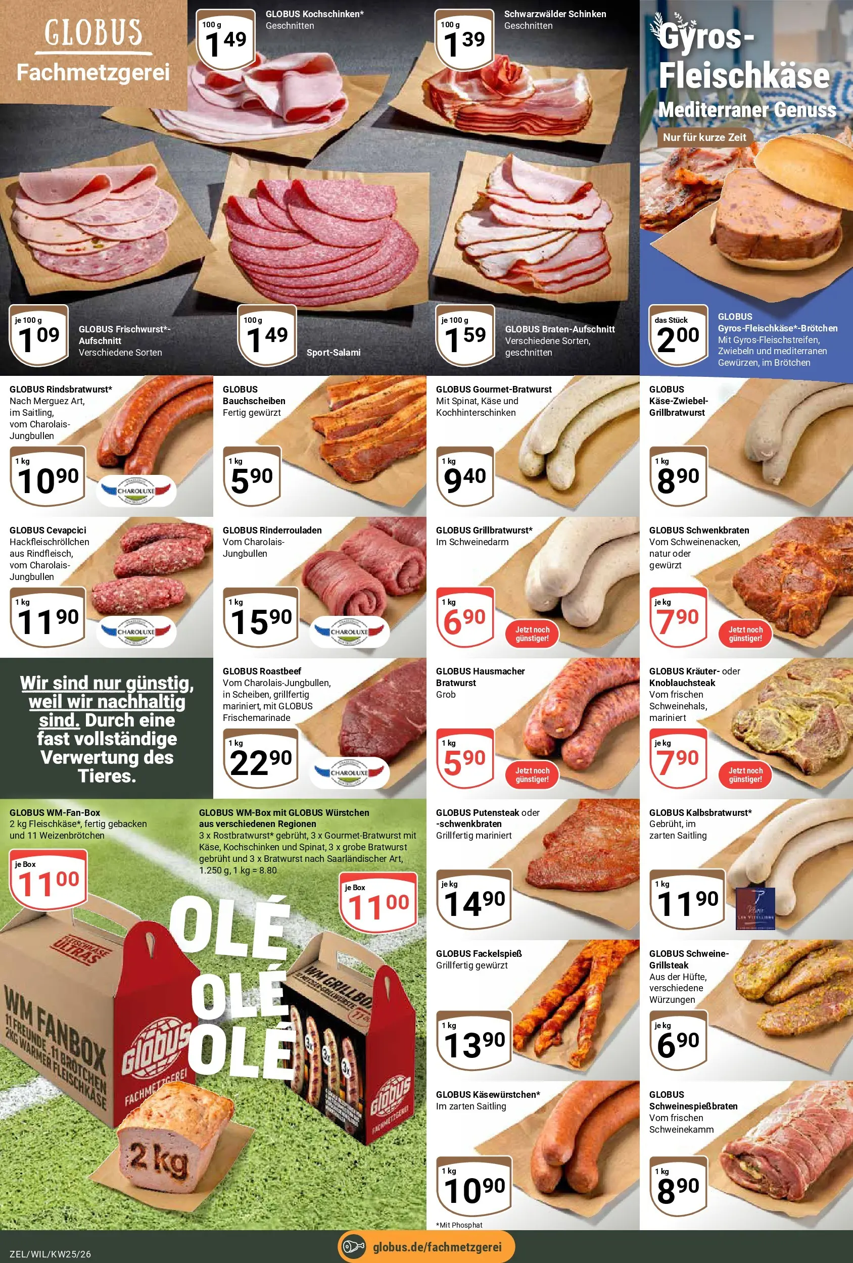Globus Prospekt Wittlich (ab 15.06.2026) » Angebote online | Seite: 13 | Produkte: Rinderrouladen, Bratwurst, Zwiebeln, Schinken