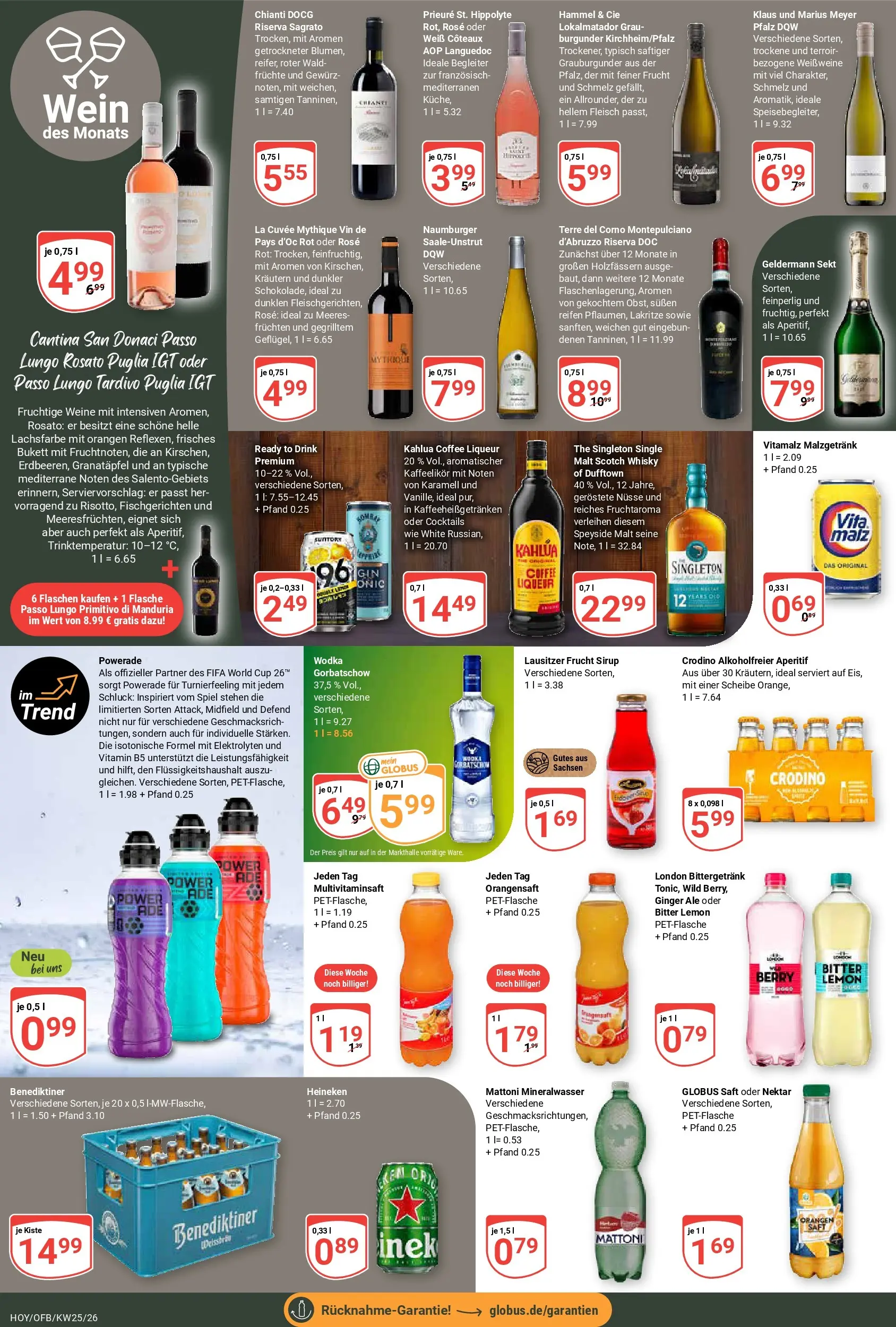 Globus Prospekt Hoyerswerda (ab 15.06.2026) » Angebote online | Seite: 18 | Produkte: Whisky, Granatapfel, Heineken, Saft