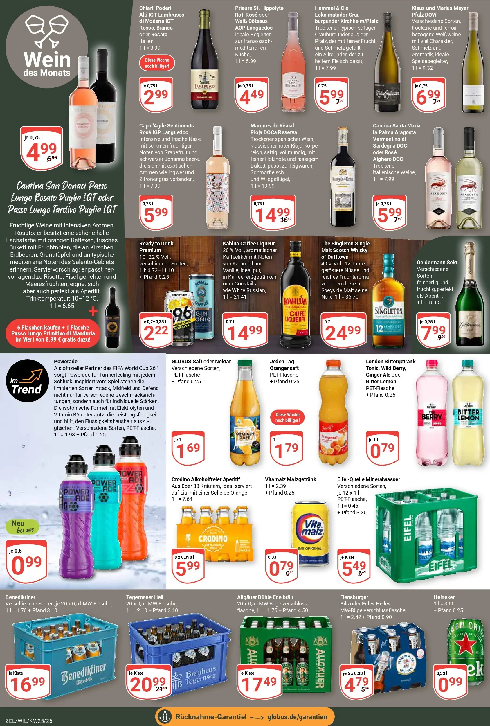 Globus Prospekt Wittlich (ab 15.06.2026) » Angebote online | Seite: 20 | Produkte: Powerade, Saft, Wein, Fleisch