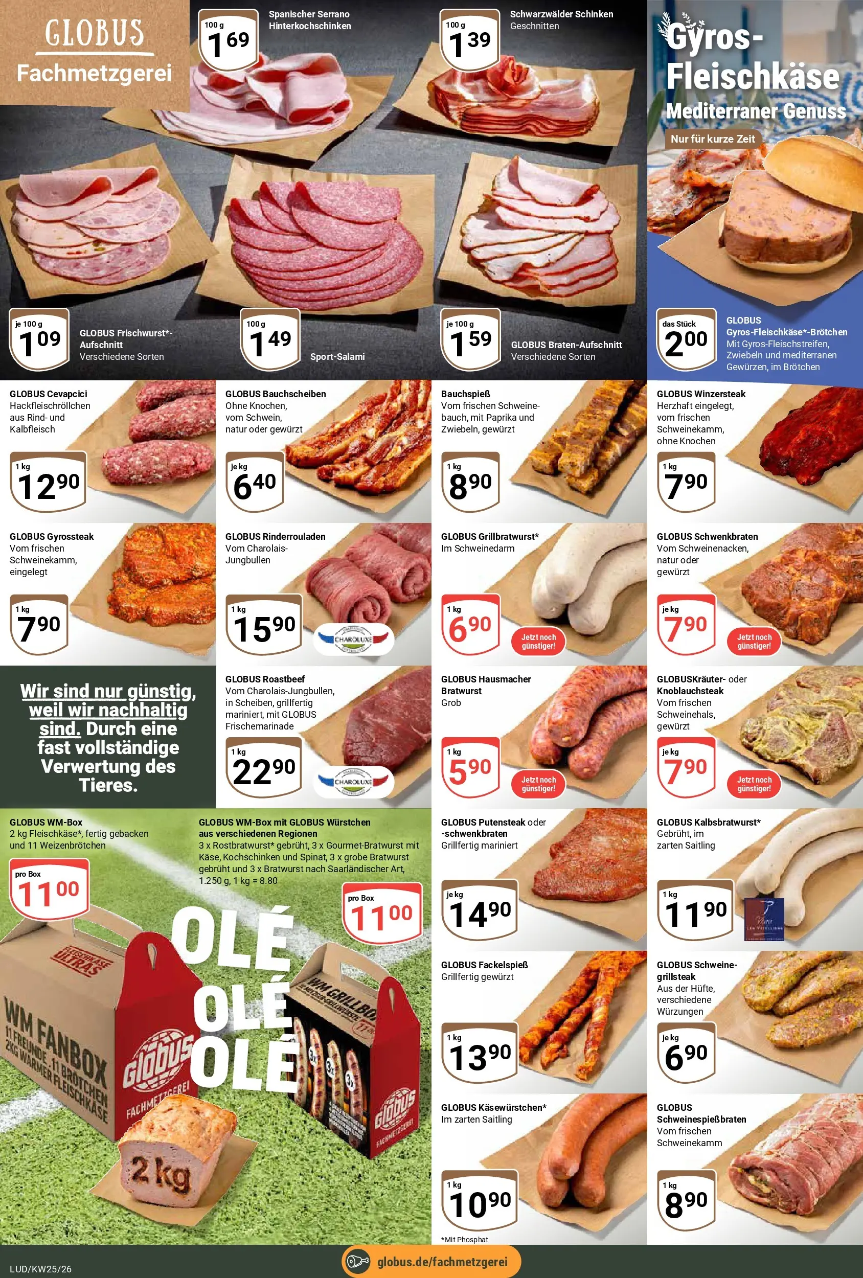 Globus Prospekt Ludwigshafen-Oggersheim (ab 15.06.2026) » Angebote online | Seite: 13 | Produkte: Rinderrouladen, Gyros, Zwiebeln, Schinken