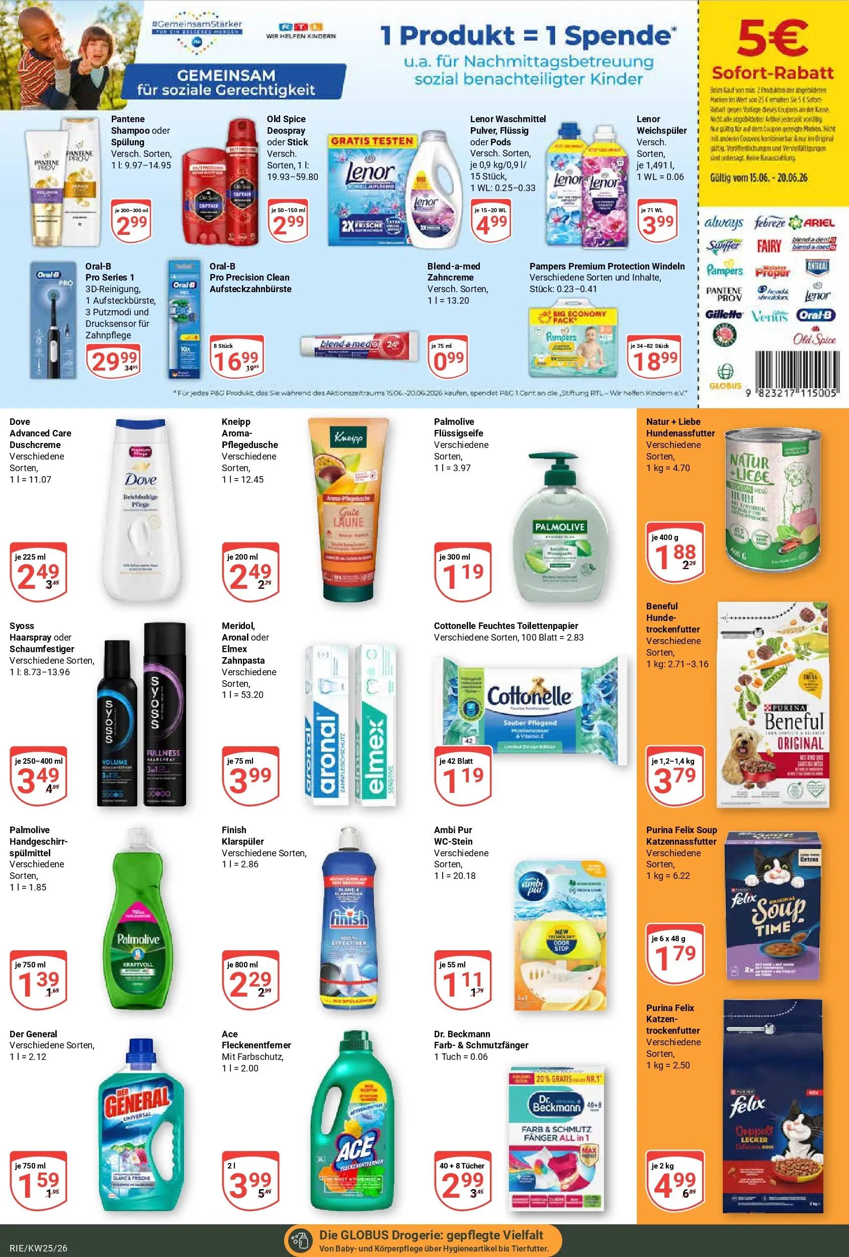 Globus Prospekt Bochum-Riemke (ab 15.06.2026) » Angebote online | Seite: 17 | Produkte: Pampers, Finish, Spülung, Klarspüler