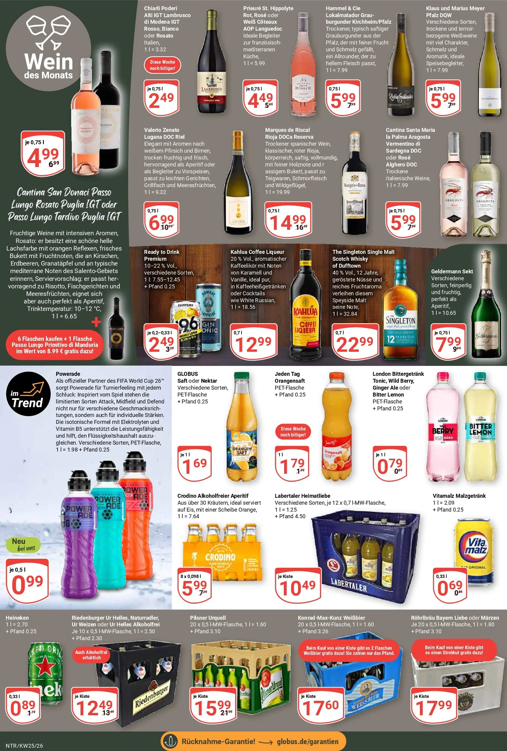 Globus Prospekt Neutraubling (ab 15.06.2026) » Angebote online | Seite: 17 | Produkte: Whisky, Granatapfel, Sekt, Orangen