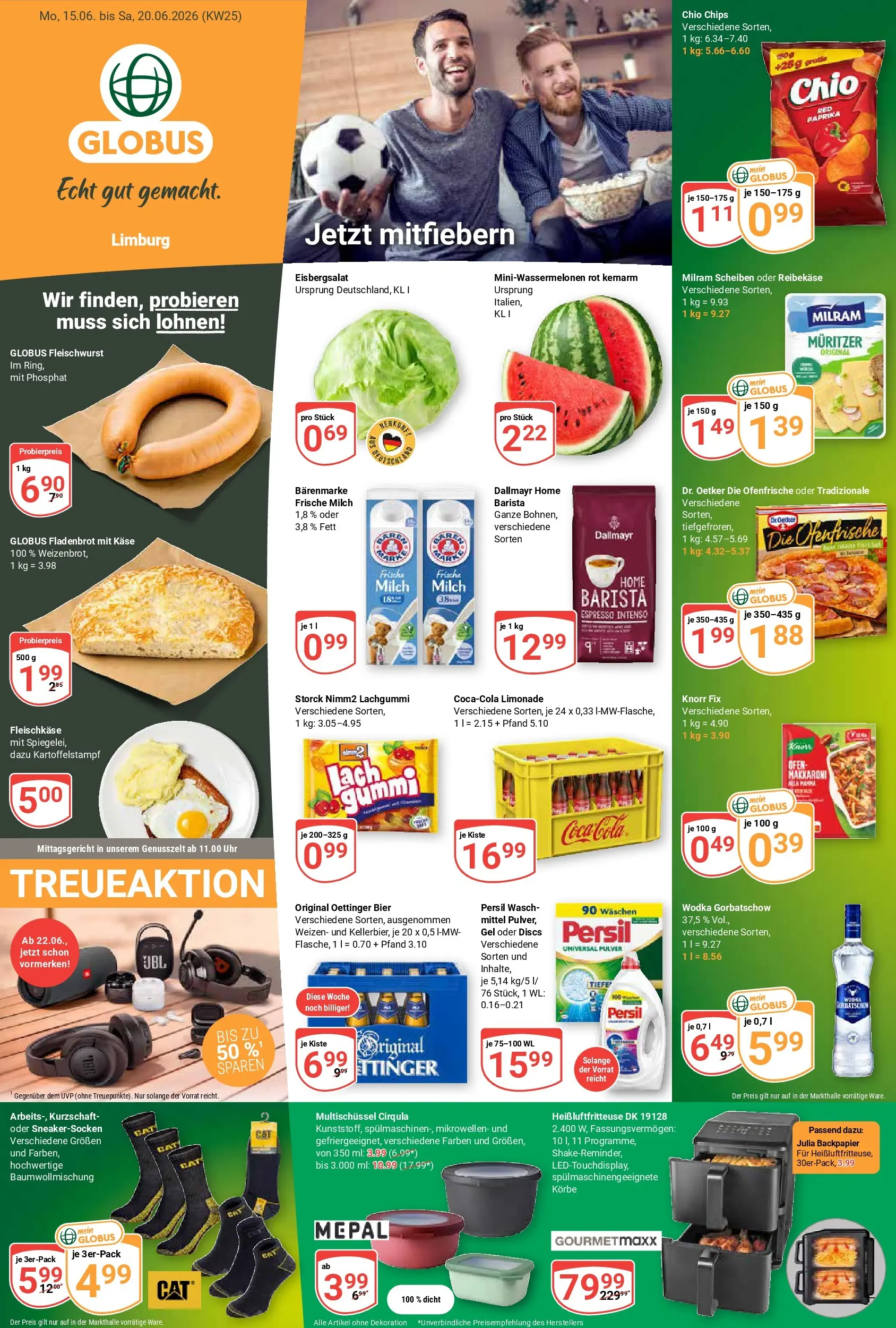 Globus Prospekt Limburg (ab 15.06.2026) » Angebote online | Seite: 5 | Produkte: Ofen, Bier, Eisbergsalat, Milram