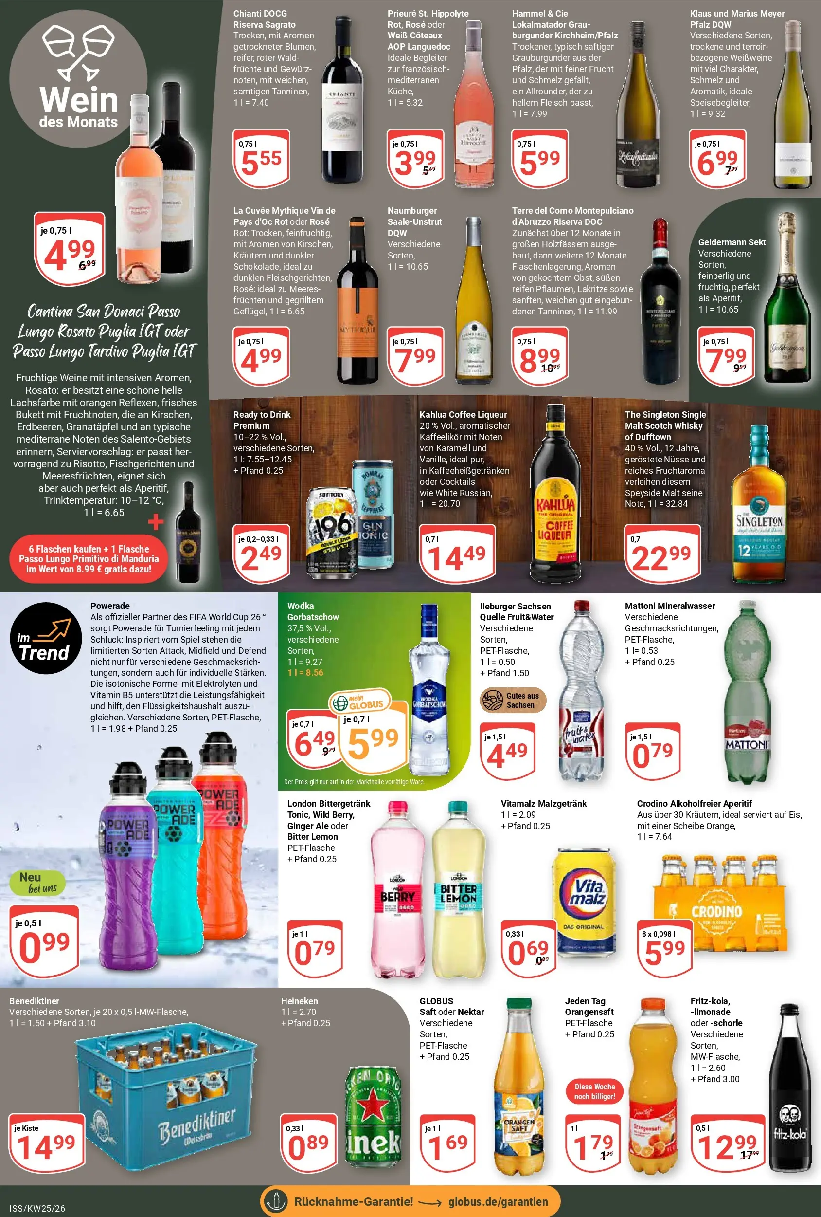 Globus Prospekt Isserstedt (ab 15.06.2026) » Angebote online | Seite: 18 | Produkte: Spiel, Orangen, Orangensaft, Wein