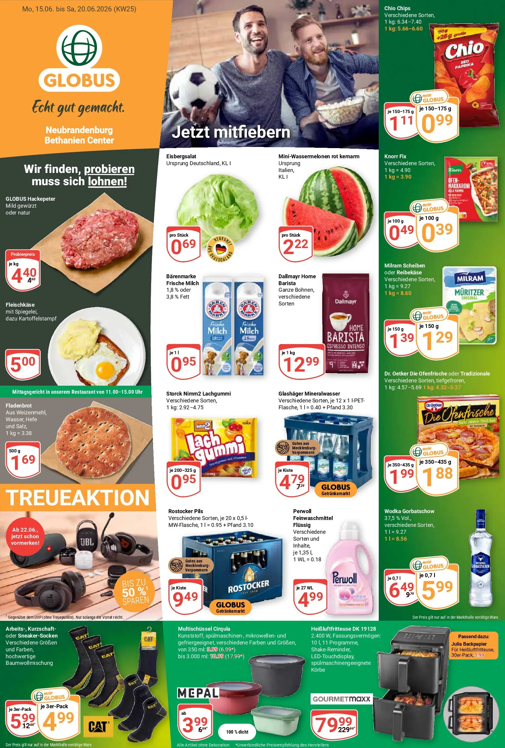 Globus Prospekt Neubrandenburg (ab 15.06.2026) » Angebote online | Seite: 1 | Produkte: Knorr, Ofenfrische, Chips, Uhr
