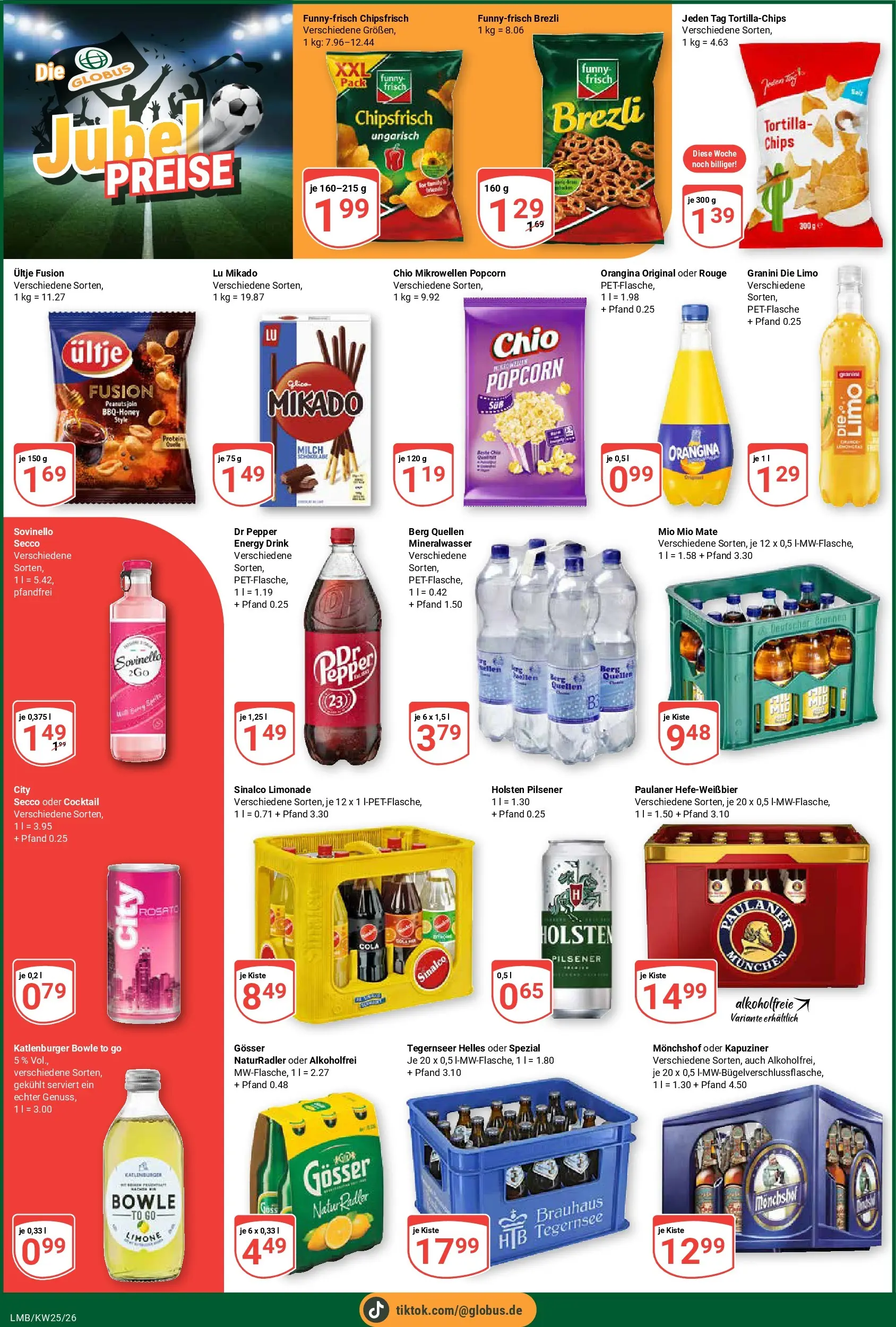 Globus Prospekt Limburg (ab 15.06.2026) » Angebote online | Seite: 8 | Produkte: Mio mio mate, Radler, Granini, Chips
