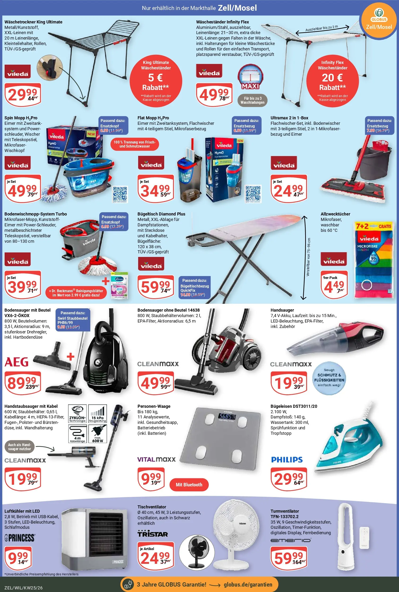 Globus Prospekt Wittlich (ab 15.06.2026) » Angebote online | Seite: 27 | Produkte: Kabel, Bügeleisen, Personenwaage, Waschestander