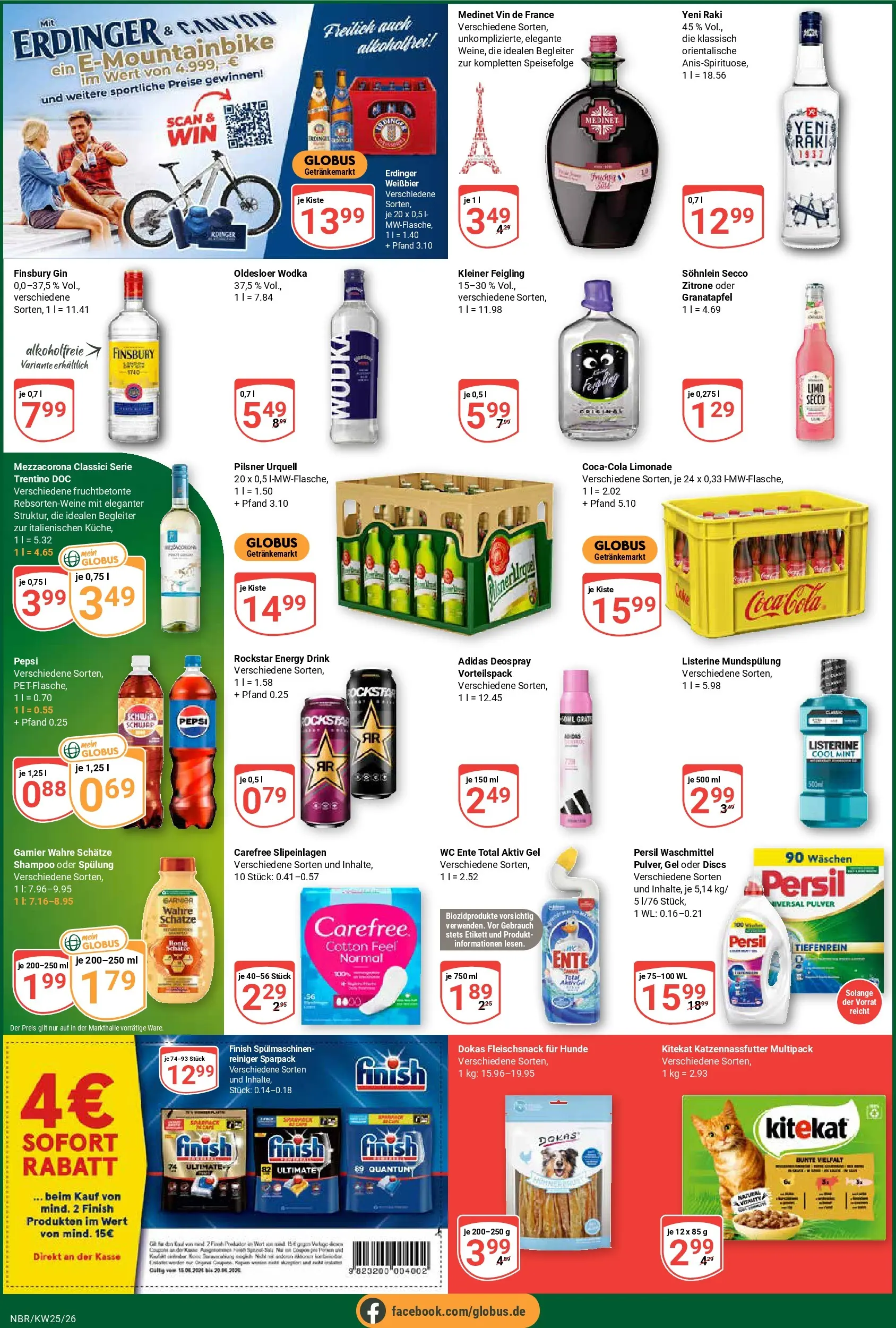 Globus Prospekt Neubrandenburg (ab 15.06.2026) » Angebote online | Seite: 3 | Produkte: Rockstar energy, Weißbier, Waschmittel, Zitrone