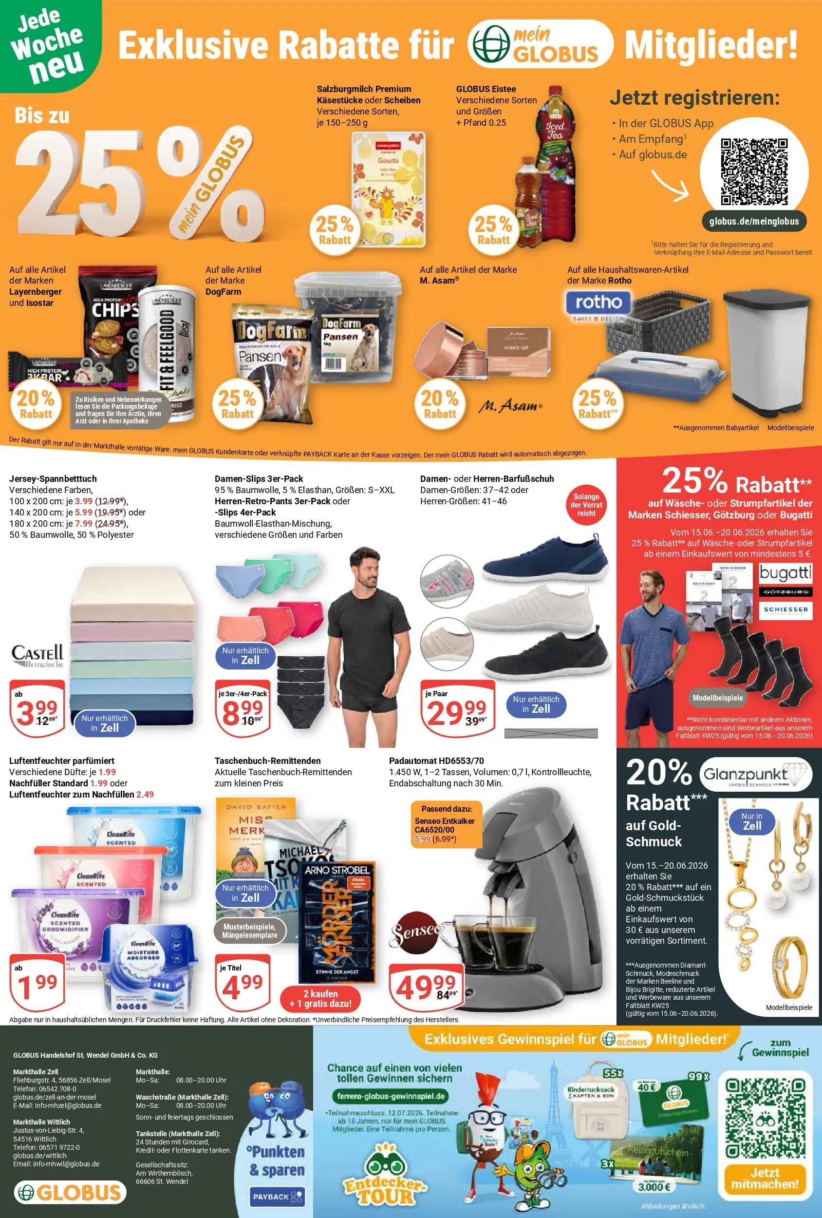 Globus Prospekt Wittlich (ab 15.06.2026) » Angebote online | Seite: 28 | Produkte: Senseo, Gouda, Chips, Uhr
