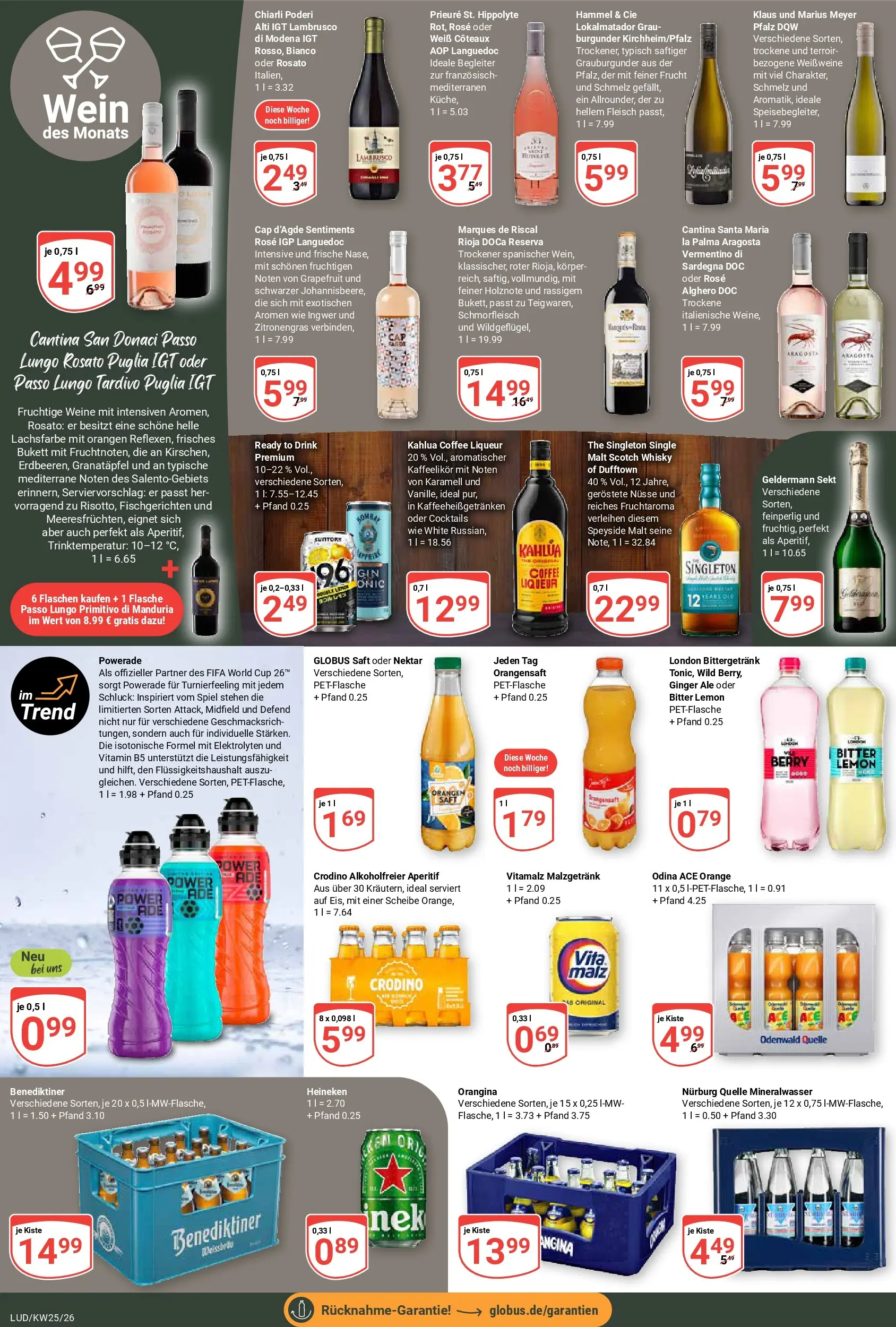 Globus Prospekt Ludwigshafen-Oggersheim (ab 15.06.2026) » Angebote online | Seite: 22 | Produkte: Orangen, Orangensaft, Heineken, Fleisch