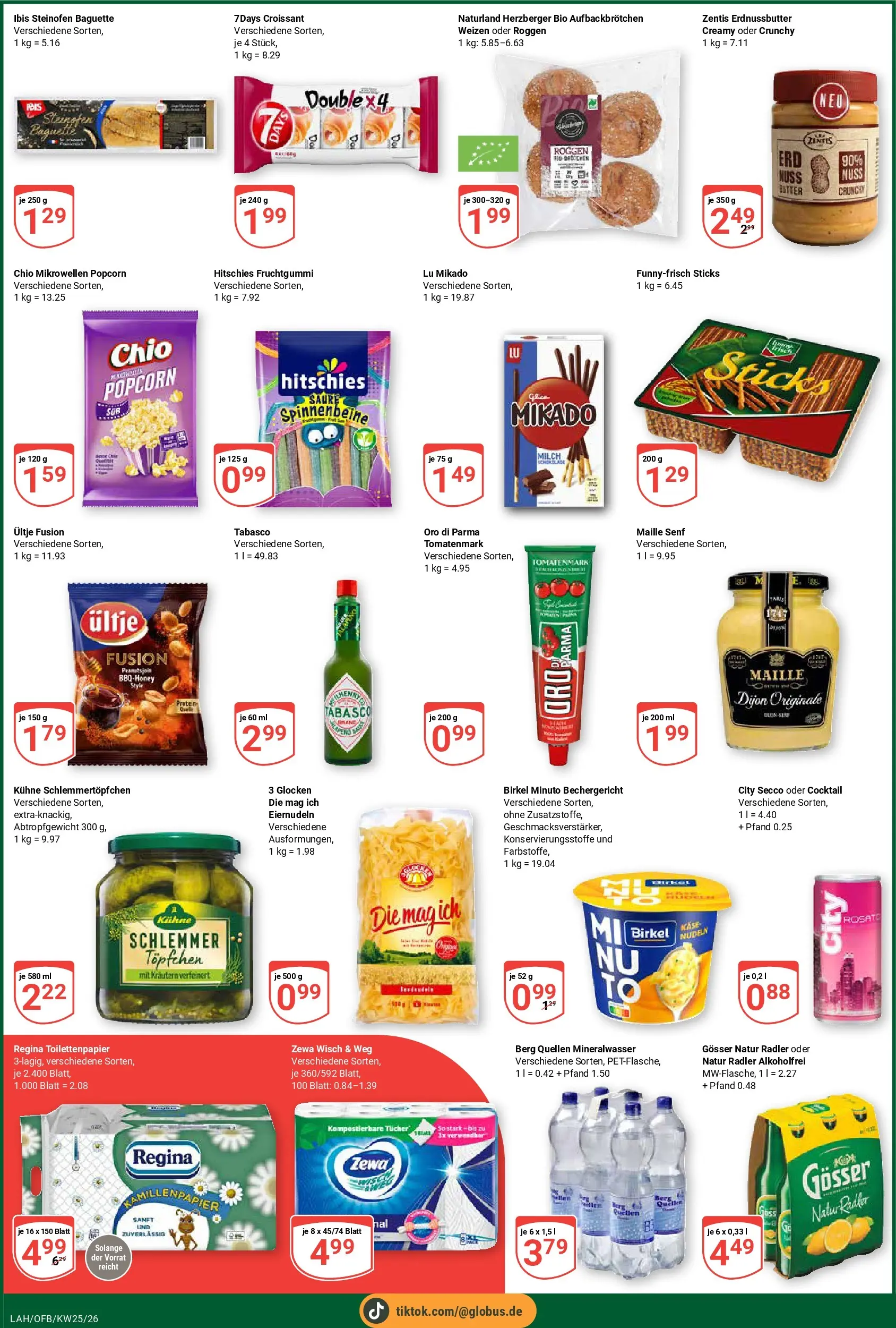 Globus Prospekt Lahnstein (ab 15.06.2026) » Angebote online | Seite: 8 | Produkte: Baguette, Zewa, Mineralwasser, Radler