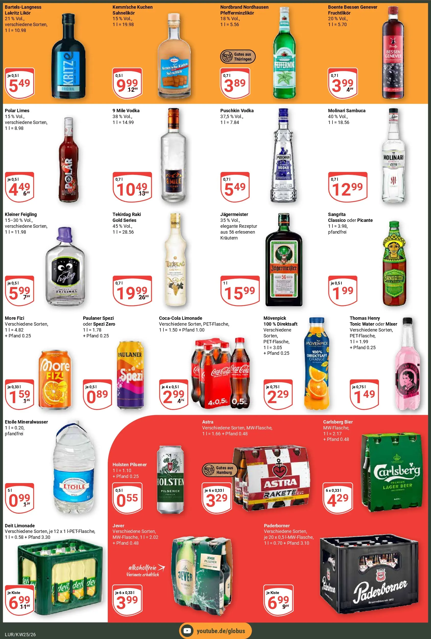 Globus Prospekt Hamburg (ab 15.06.2026) » Angebote online | Seite: 3 | Produkte: Bier, Likör, Limonade, Jever