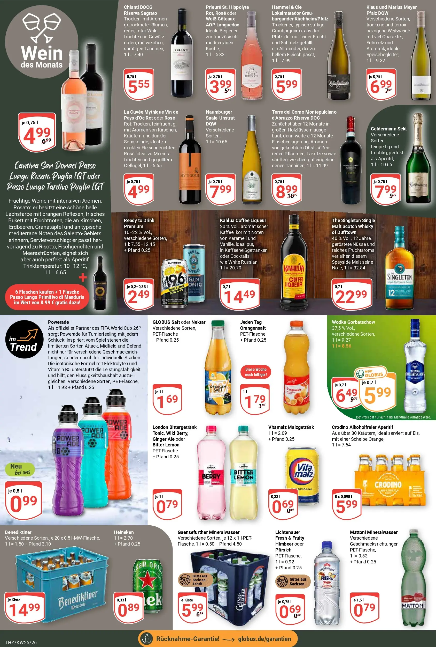 Globus Prospekt Zeitz (ab 15.06.2026) » Angebote online | Seite: 18 | Produkte: Sekt, Orangen, Mineralwasser, Wodka
