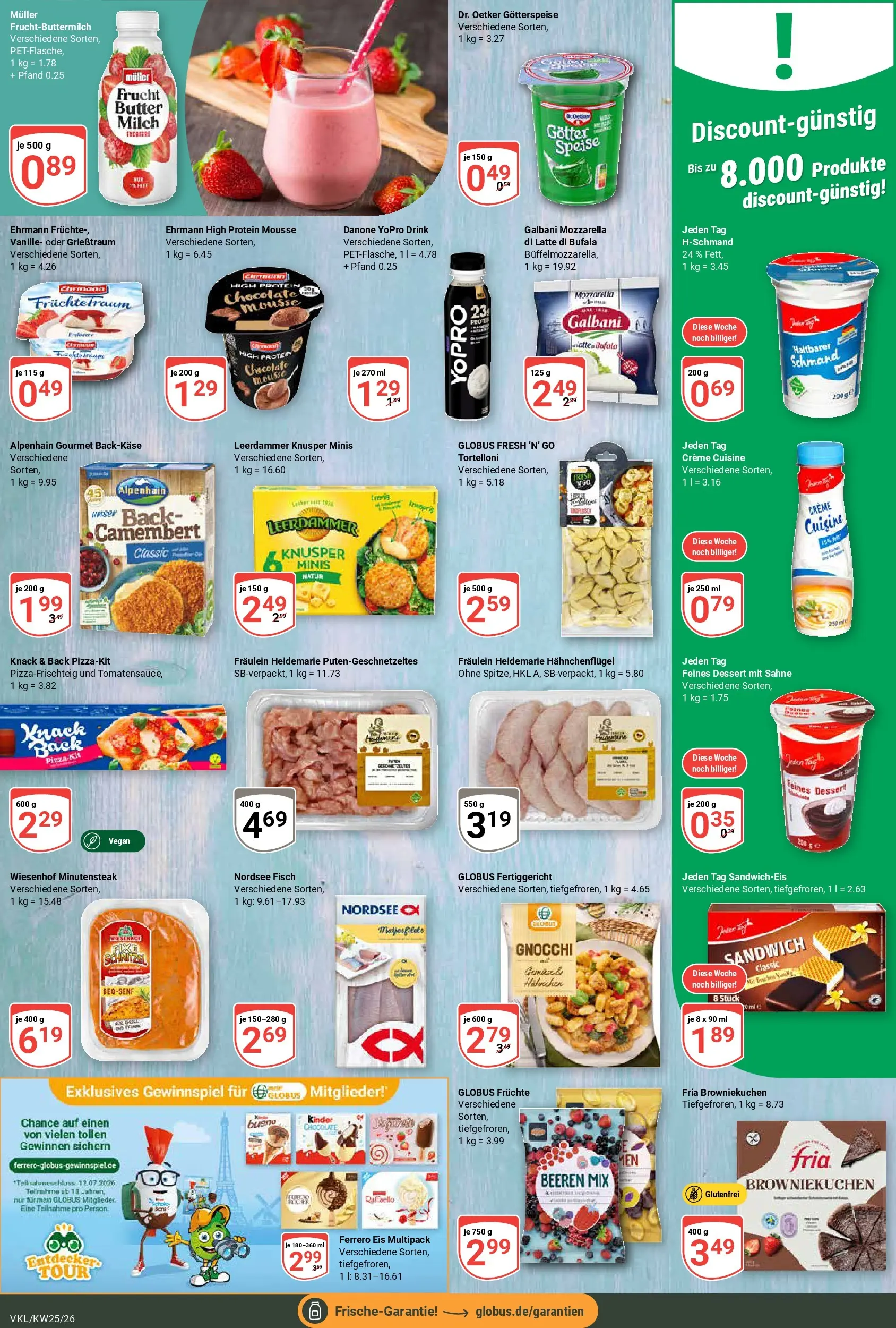 Globus Prospekt Völklingen (ab 15.06.2026) » Angebote online | Seite: 15 | Produkte: Mozzarella, Schnitzel, Pizza, Eis