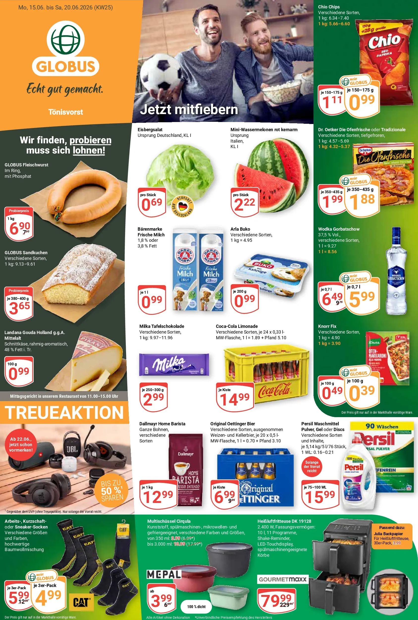 Globus Prospekt Tönisvorst (ab 14.06.2026) » Angebote online | Seite: 1 | Produkte: Bier, Eisbergsalat, Ofenfrische, Persil