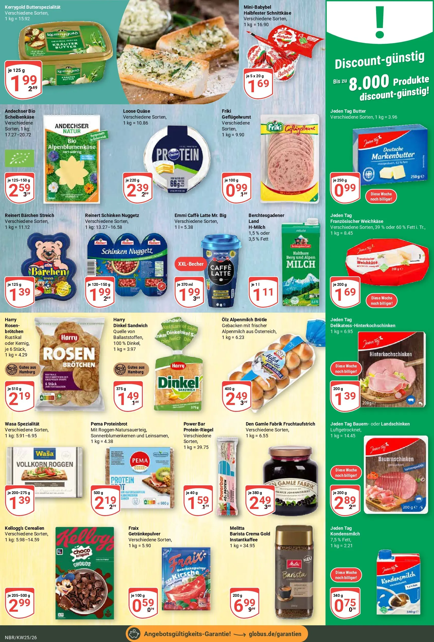 Globus Prospekt Neubrandenburg (ab 15.06.2026) » Angebote online | Seite: 15 | Produkte: Melitta, Milch, Butter, Kellogg's
