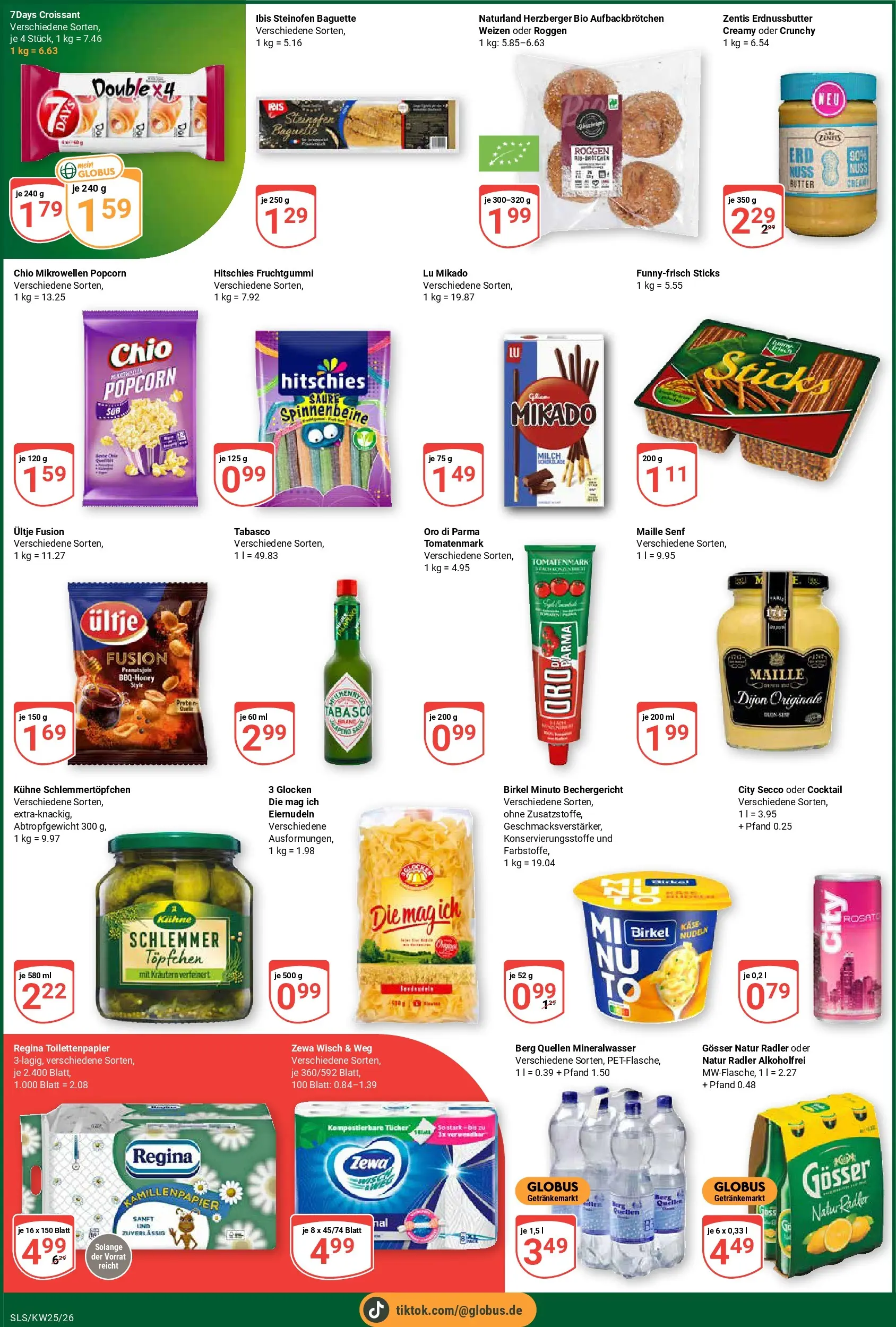 Globus Prospekt Saarlouis (ab 15.06.2026) » Angebote online | Seite: 8 | Produkte: Butter, Oro di parma, Radler, Toilettenpapier