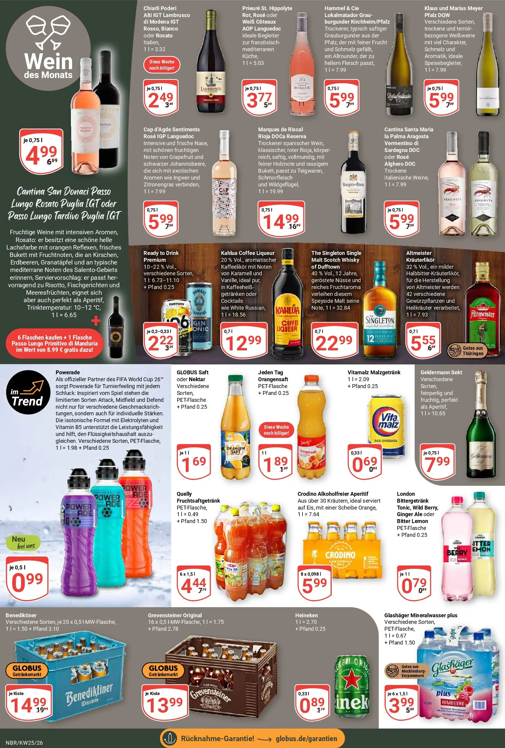 Globus Prospekt Neubrandenburg (ab 15.06.2026) » Angebote online | Seite: 19 | Produkte: Orangen, Orangensaft, Nüsse, Fleisch