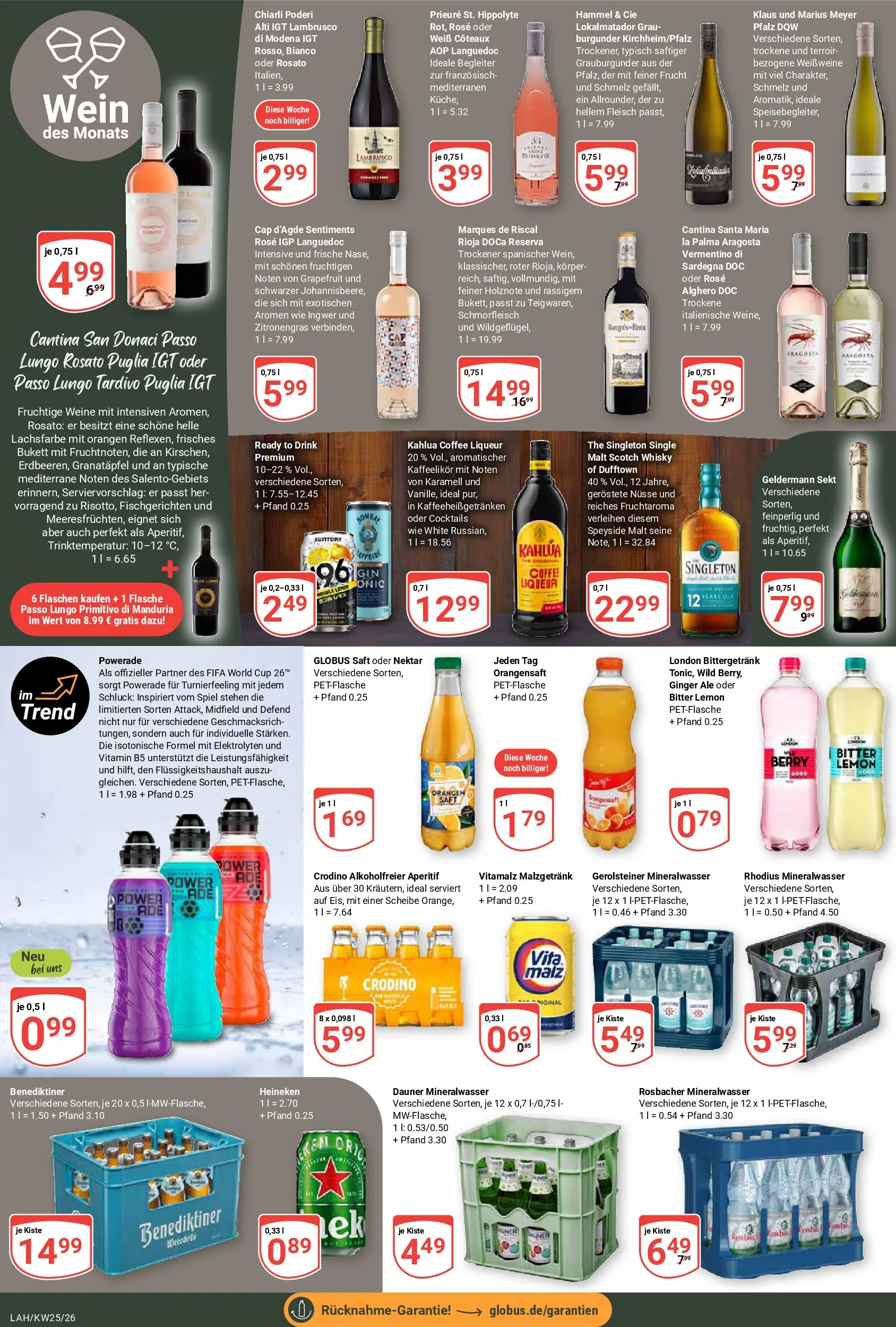 Globus Prospekt Lahnstein (ab 15.06.2026) » Angebote online | Seite: 20 | Produkte: Spiel, Whisky, Orangensaft, Nüsse