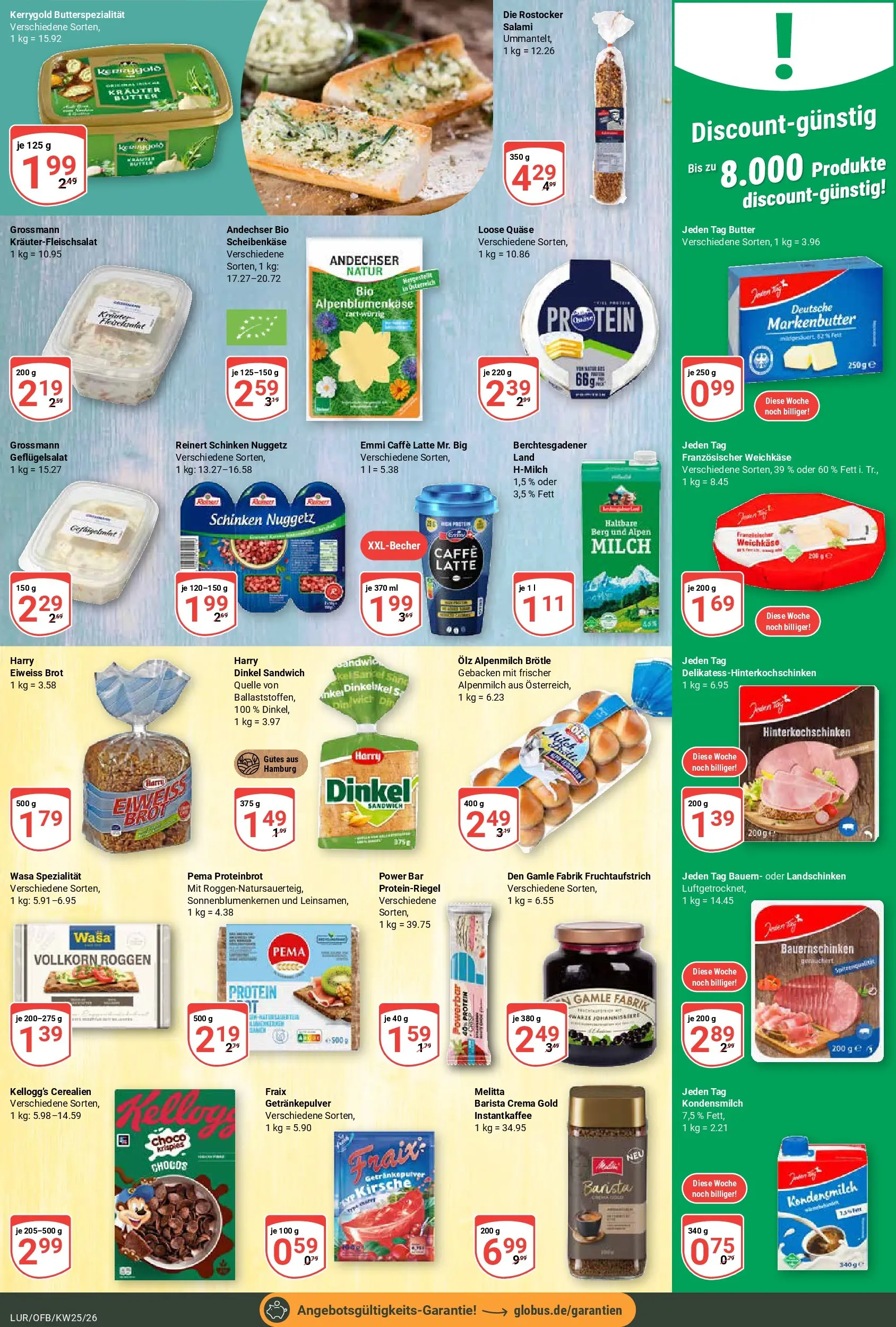 Globus Prospekt Hamburg (ab 15.06.2026) » Angebote online | Seite: 16 | Produkte: Melitta, Milch, Butter, Salami