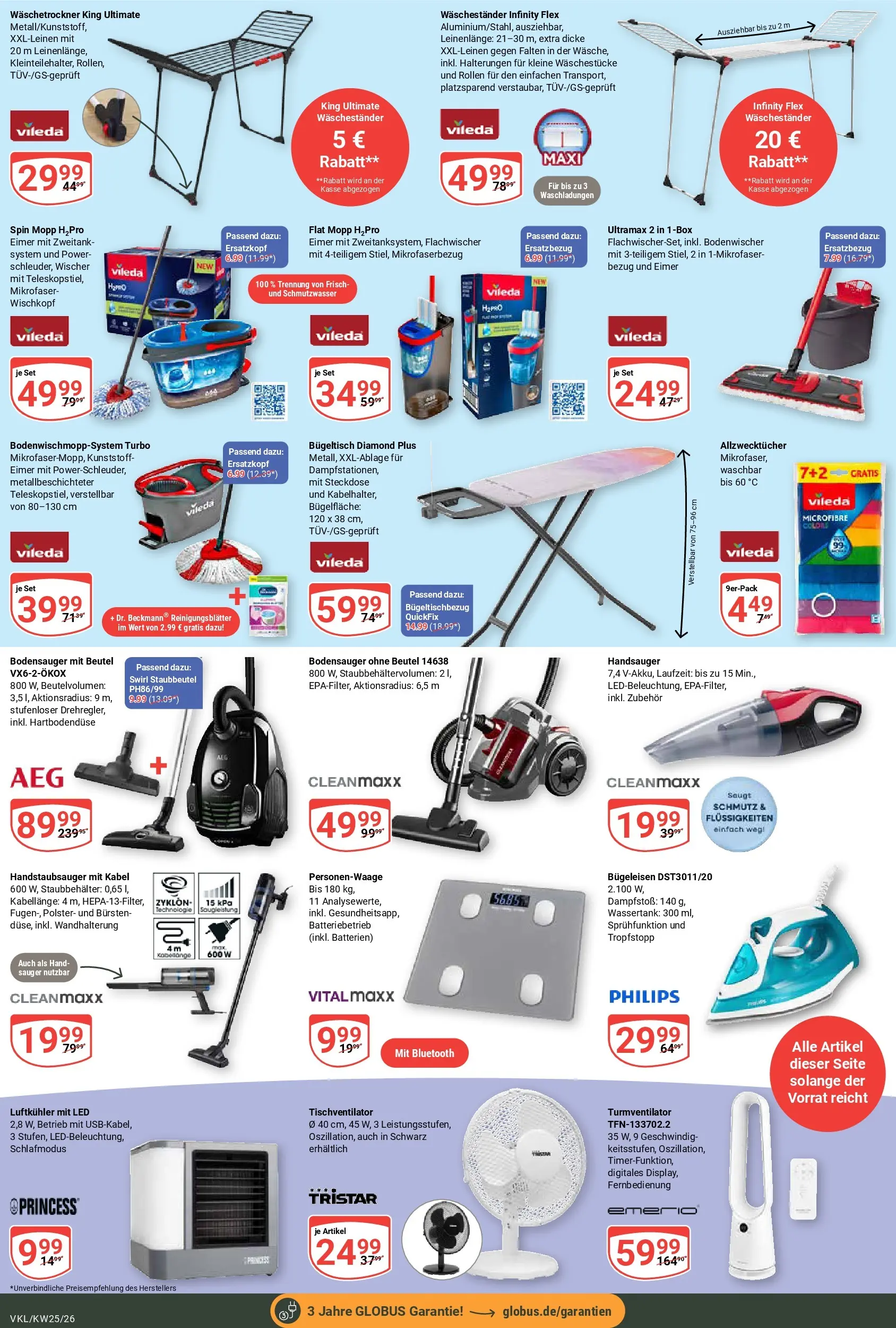 Globus Prospekt Völklingen (ab 15.06.2026) » Angebote online | Seite: 26 | Produkte: Kabel, Philips, Bügeleisen, Turmventilator