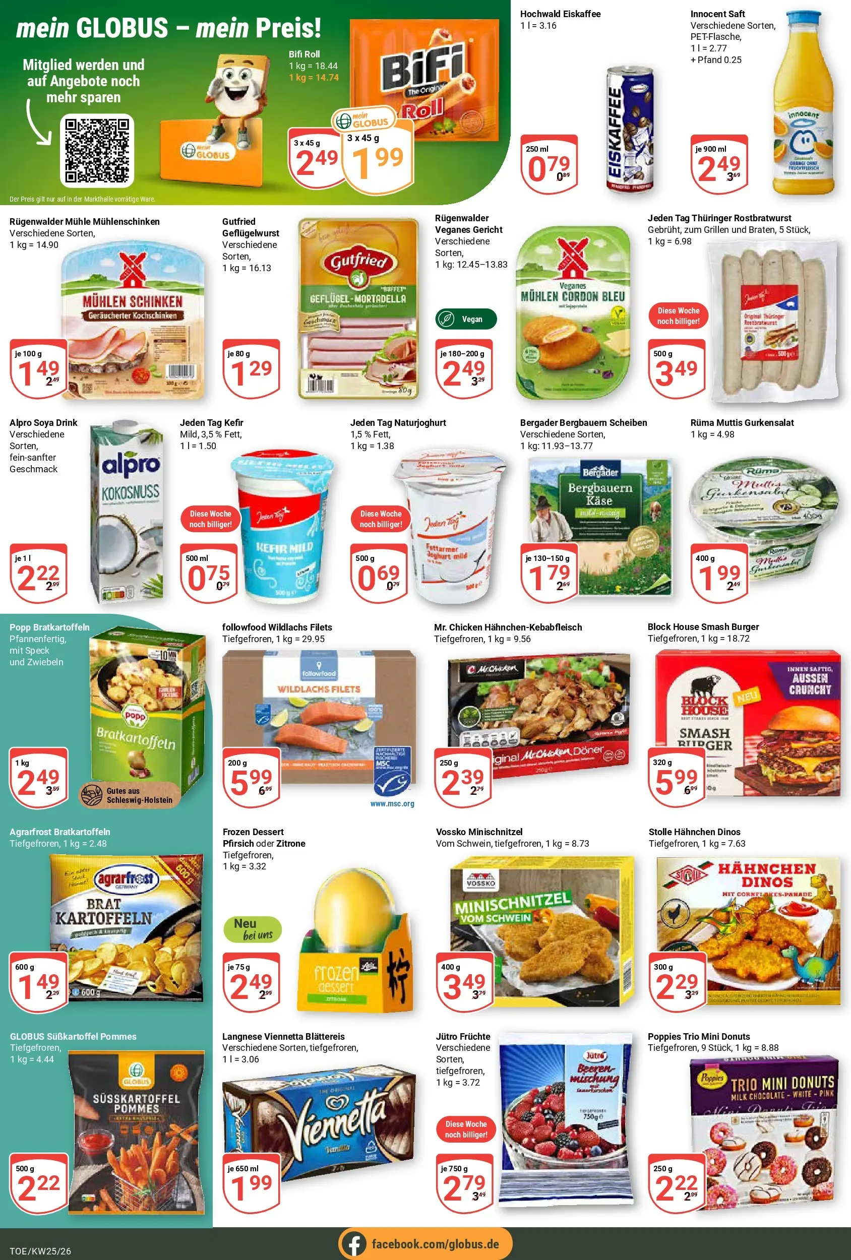 Globus Prospekt Tönisvorst (ab 14.06.2026) » Angebote online | Seite: 10 | Produkte: Langnese, Mühle, Kefir, Saft