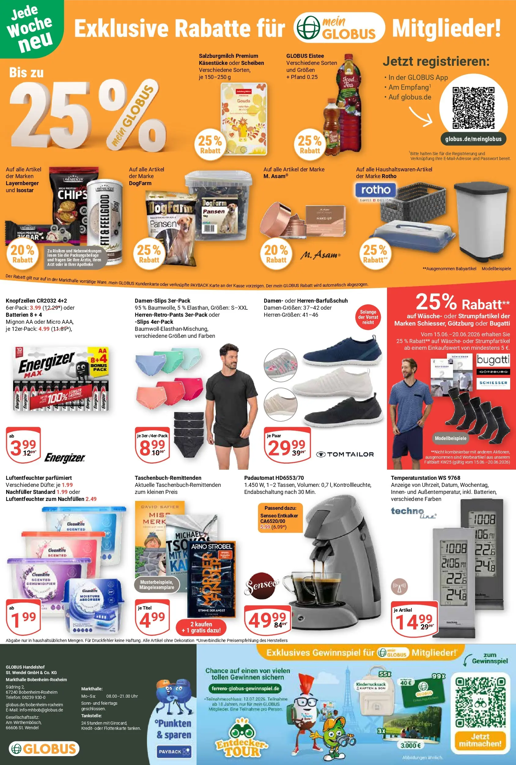 Globus Prospekt Bobenheim-Roxheim (ab 15.06.2026) » Angebote online | Seite: 26 | Produkte: Batterien, Gouda, Chips, Telefon