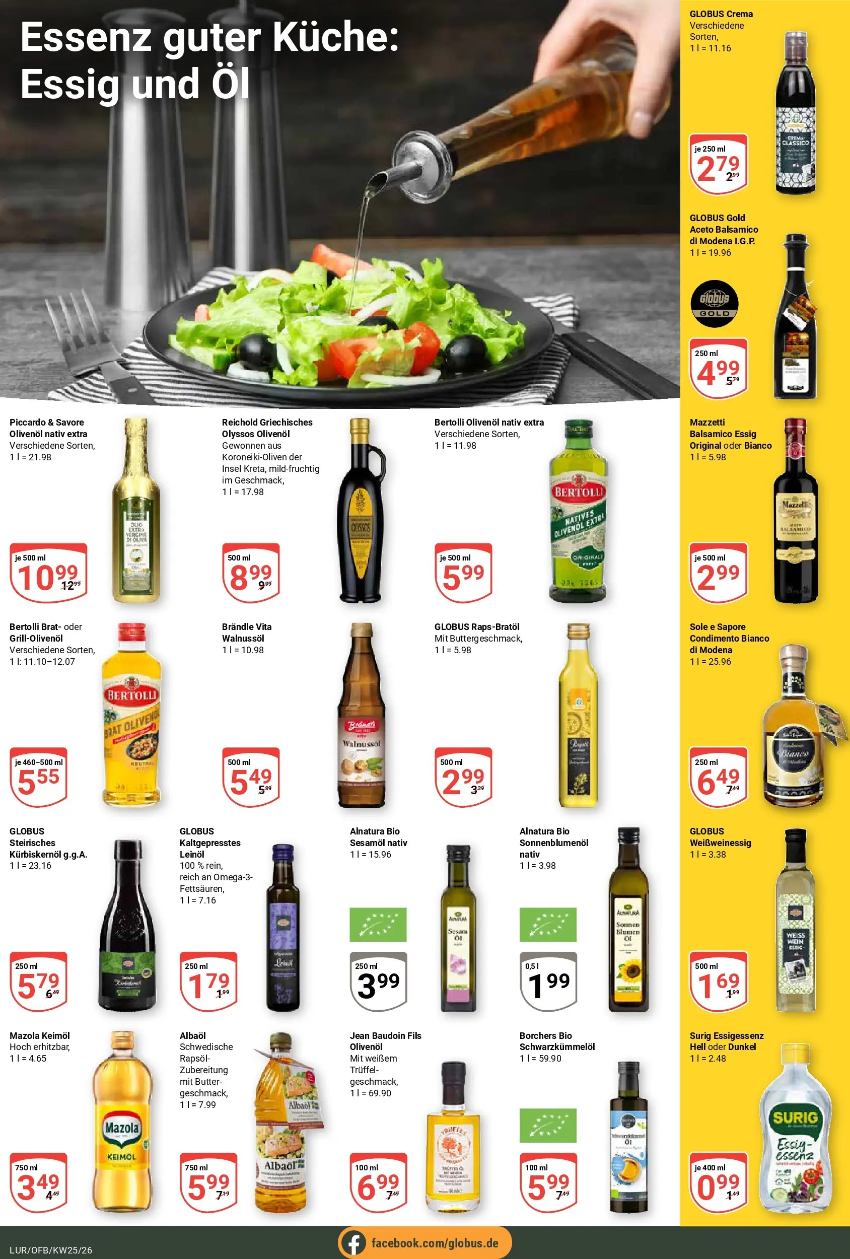 Globus Prospekt Hamburg (ab 15.06.2026) » Angebote online | Seite: 23 | Produkte: Öl, Balsamico, Sonnenblumenol, Küche