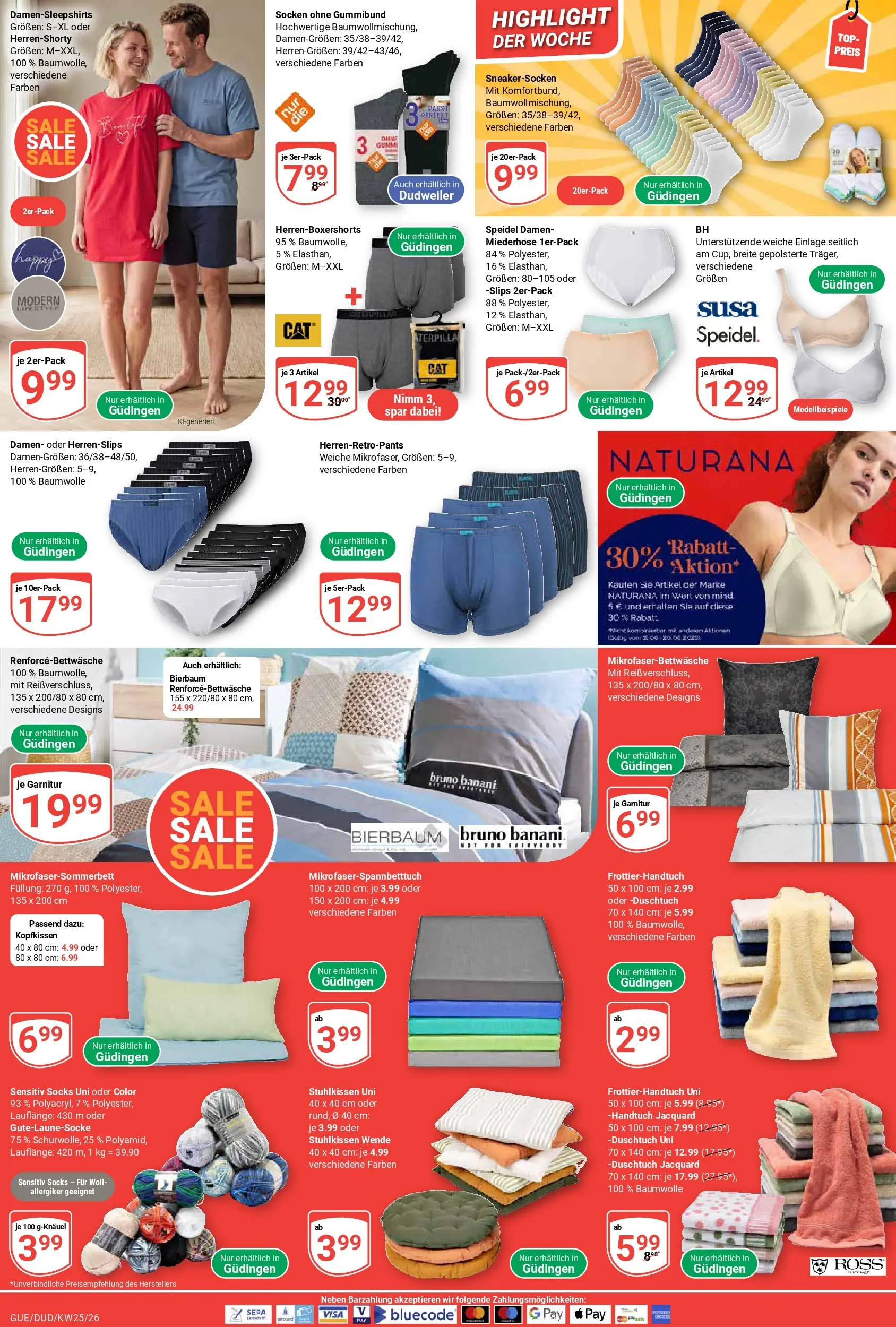 Globus Prospekt Saarbrücken-Dudweiler (ab 14.06.2026) » Angebote online | Seite: 26 | Produkte: Top, Kopfkissen, Socken
