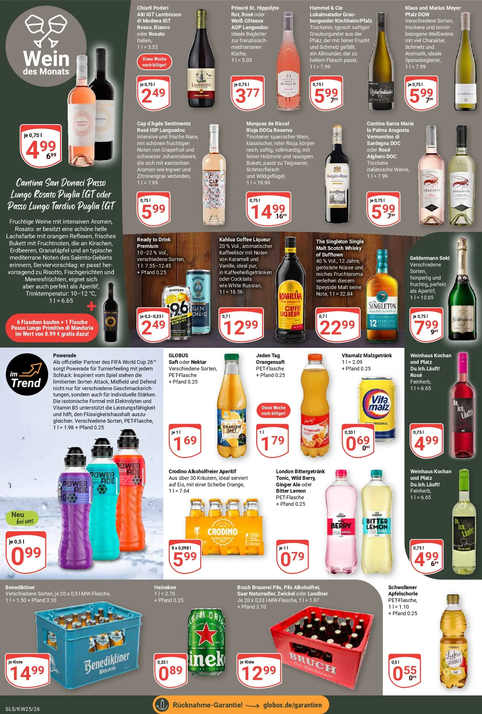 Globus Prospekt Saarlouis (ab 15.06.2026) » Angebote online | Seite: 21 | Produkte: Orangen, Orangensaft, Heineken, Fleisch