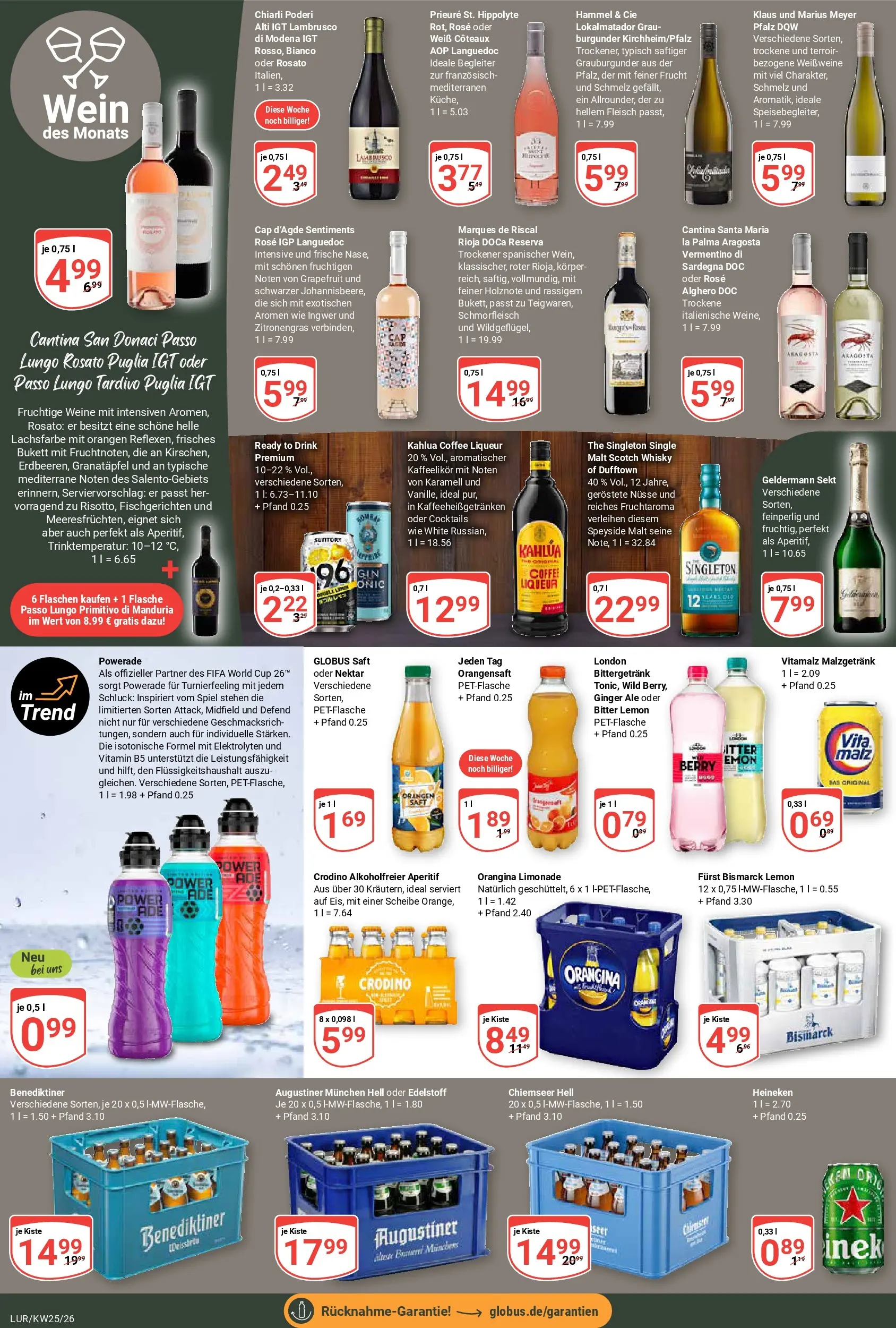 Globus Prospekt Hamburg (ab 15.06.2026) » Angebote online | Seite: 25 | Produkte: Sekt, Orangen, Limonade, Wein