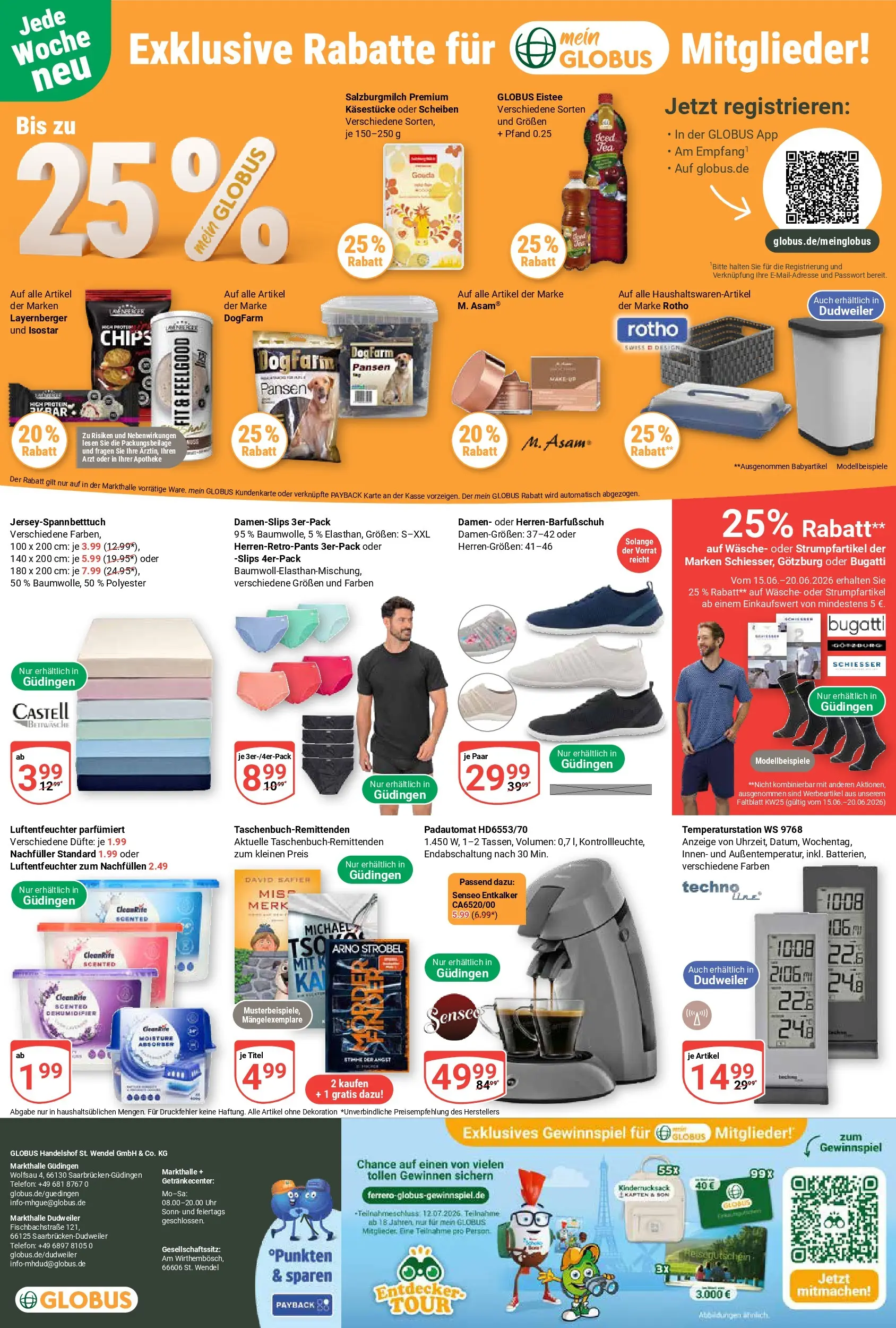 Globus Prospekt Saarbrücken-Dudweiler (ab 14.06.2026) » Angebote online | Seite: 30 | Produkte: Senseo, Gouda, Chips, Uhr