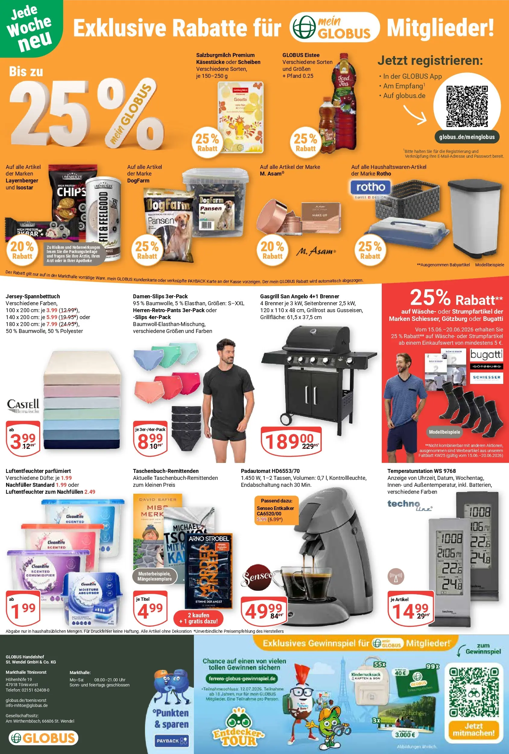 Globus Prospekt Tönisvorst (ab 14.06.2026) » Angebote online | Seite: 21 | Produkte: Senseo, Bettwäsche, Chips, Telefon