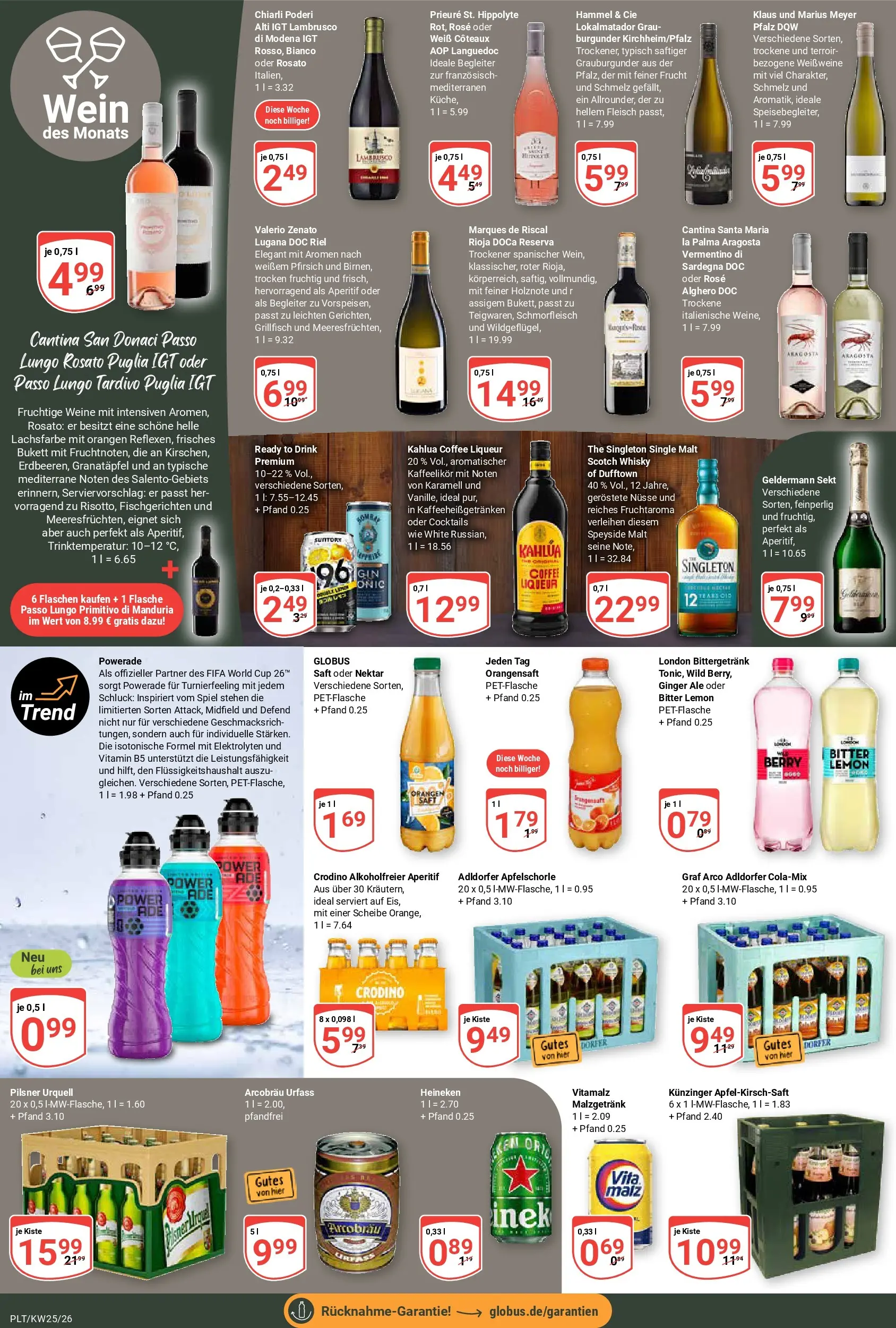 Globus Prospekt Plattling (ab 15.06.2026) » Angebote online | Seite: 16 | Produkte: Granatapfel, Heineken, Wein, Nüsse