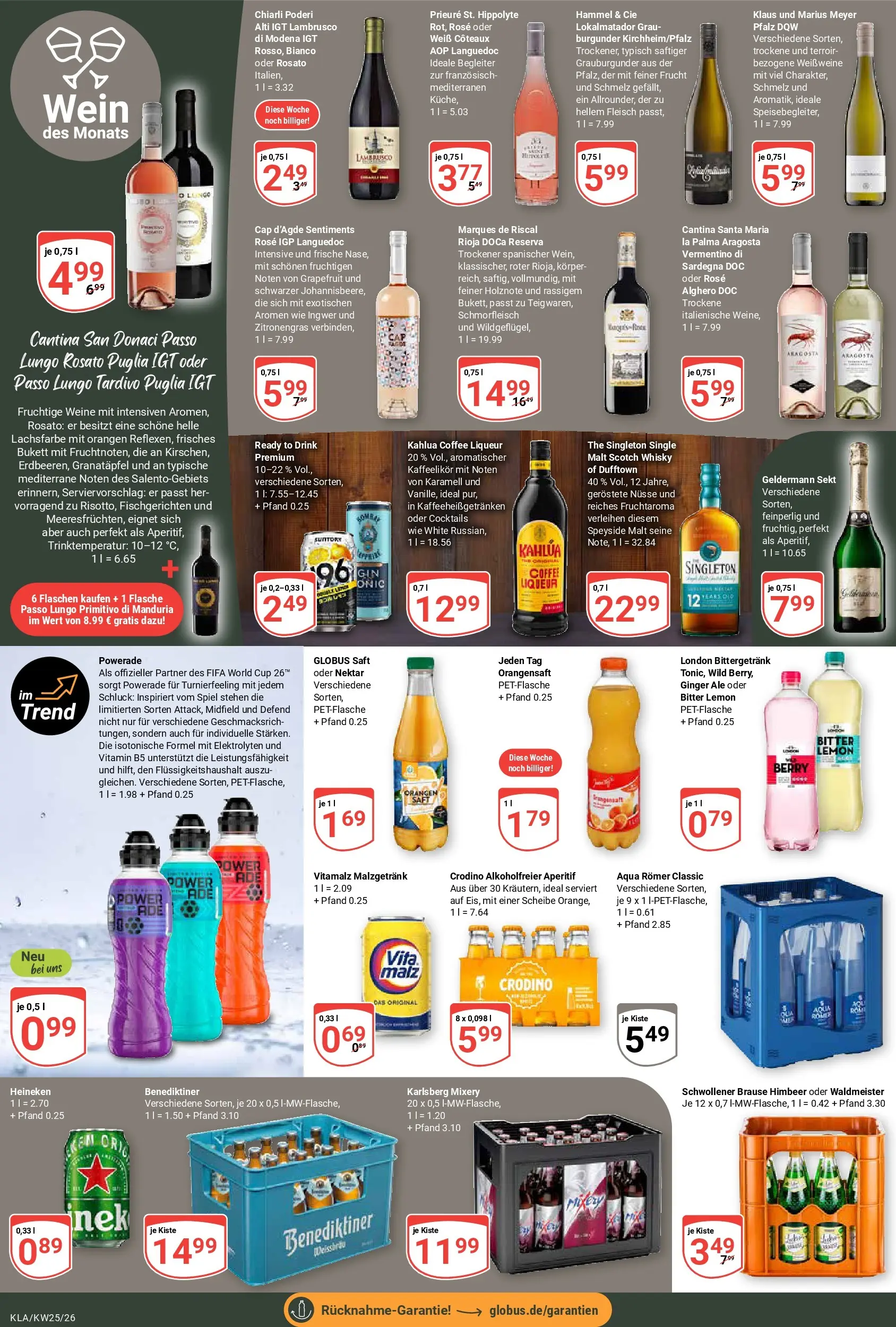 Globus Prospekt Kaiserslautern (ab 15.06.2026) » Angebote online | Seite: 20 | Produkte: Whisky, Granatapfel, Orangen, Heineken