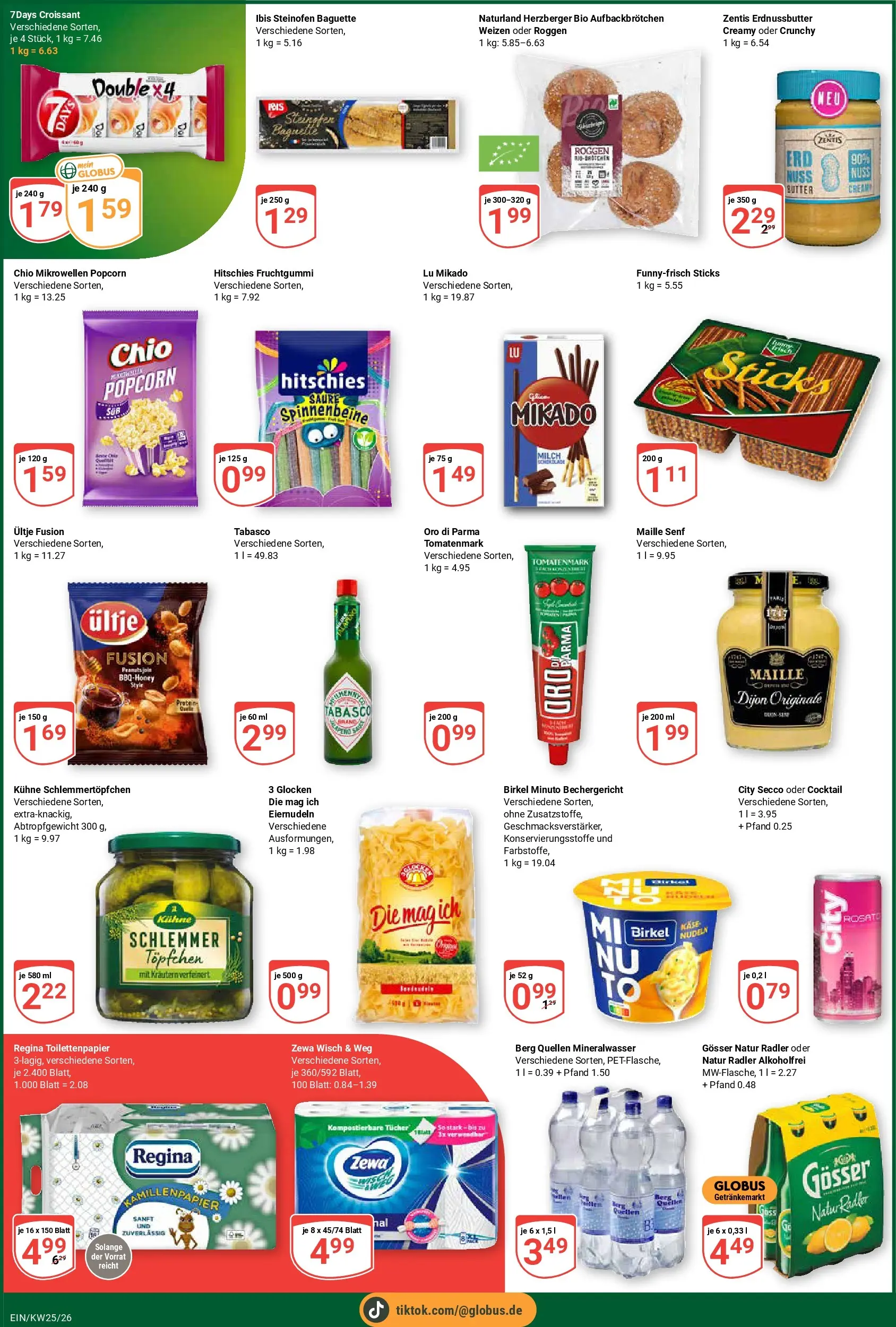Globus Prospekt Homburg-Einöd (ab 15.06.2026) » Angebote online | Seite: 8 | Produkte: Butter, Baguette, Zewa, Toilettenpapier