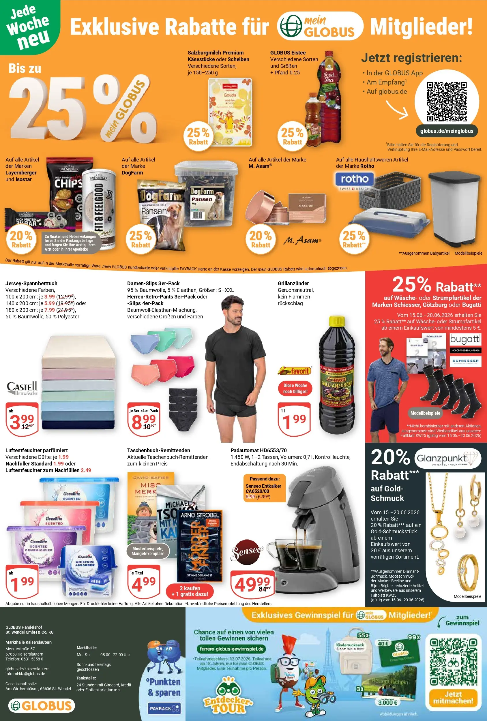 Globus Prospekt Kaiserslautern (ab 15.06.2026) » Angebote online | Seite: 28 | Produkte: Gouda, Chips, Telefon, Uhr