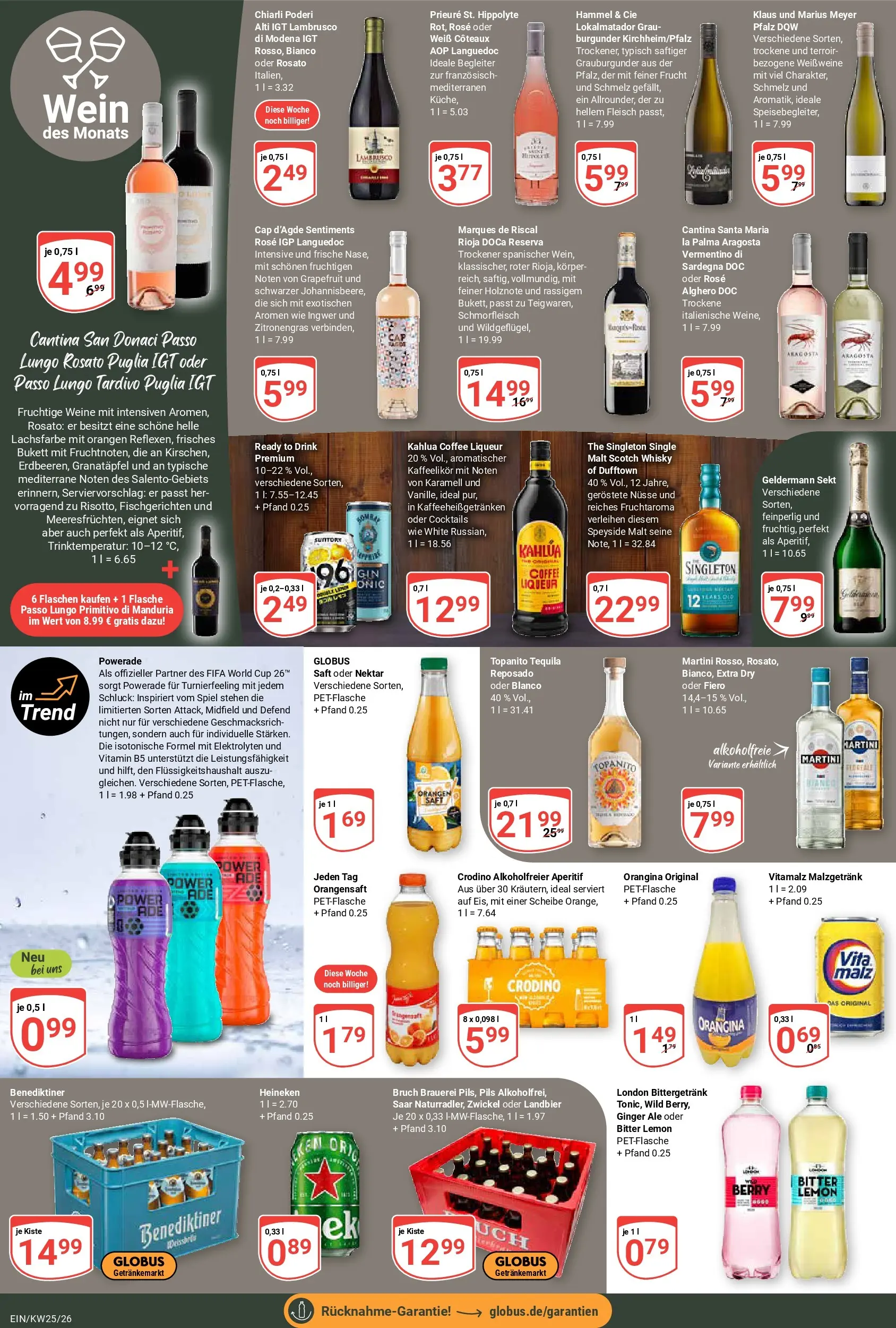 Globus Prospekt Homburg-Einöd (ab 15.06.2026) » Angebote online | Seite: 20 | Produkte: Martini, Granatapfel, Zitronengras, Powerade