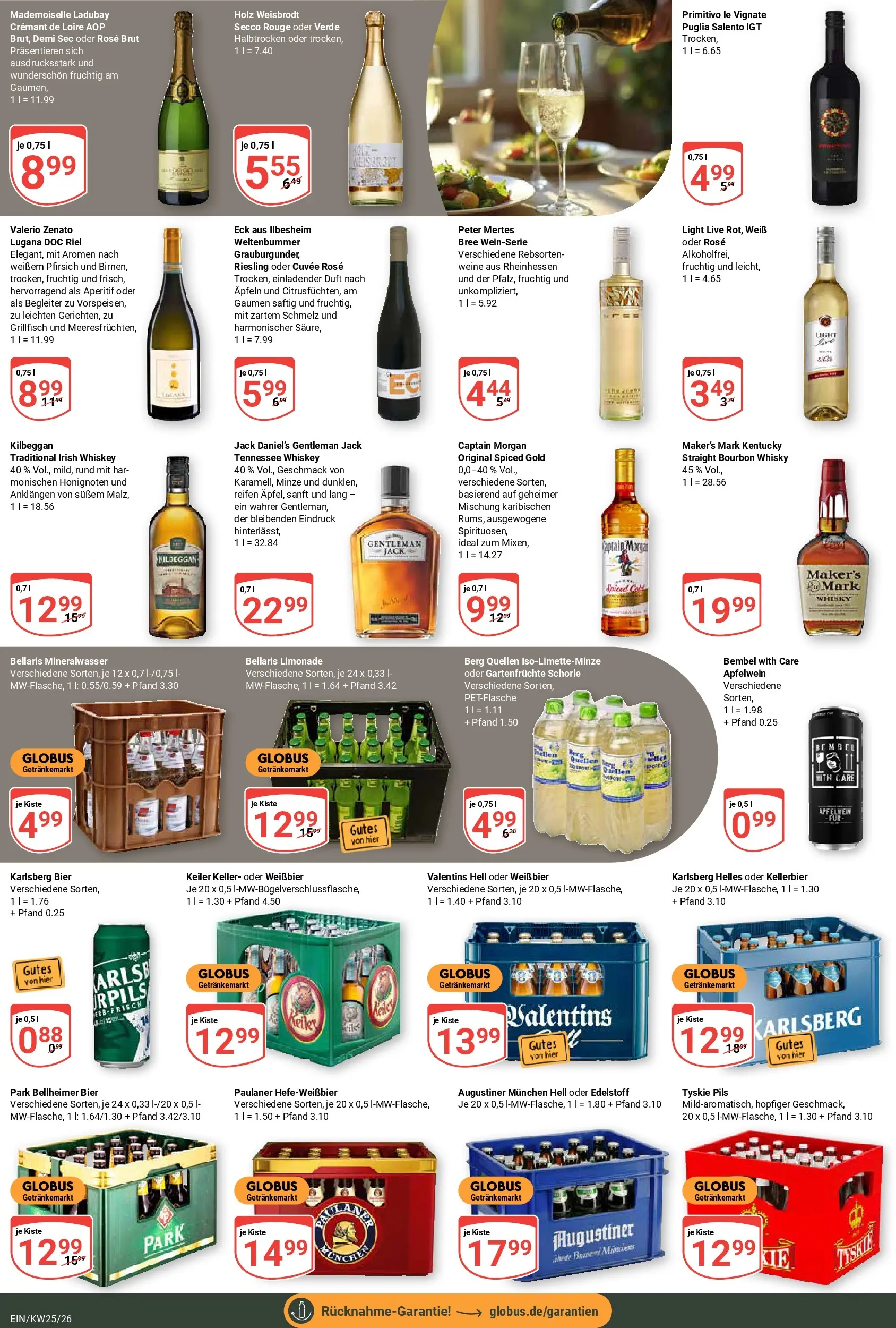 Globus Prospekt Homburg-Einöd (ab 15.06.2026) » Angebote online | Seite: 21 | Produkte: Jack Daniel's, Bourbon, Whiskey, Paulaner