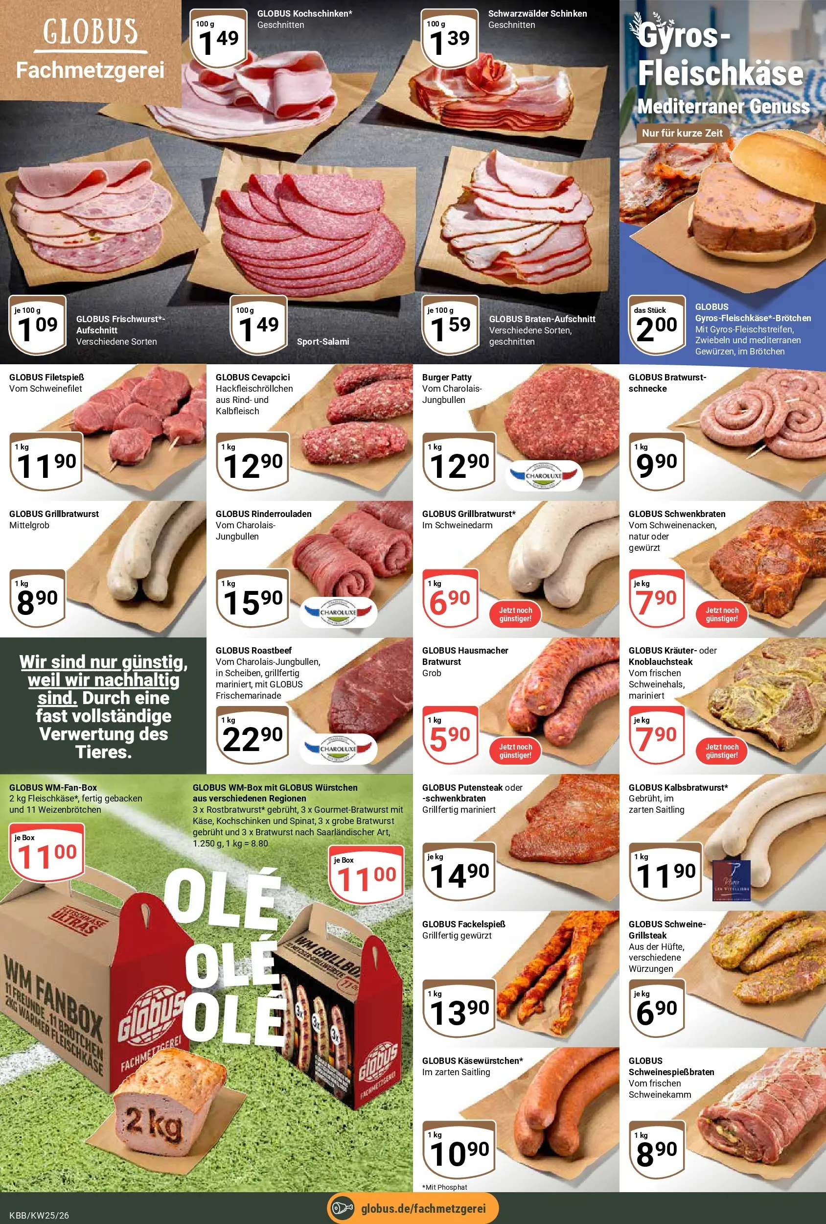 Globus Prospekt Koblenz-Bubenheim (ab 15.06.2026) » Angebote online | Seite: 13 | Produkte: Box, Bratwurst, Schweinefilet, Gyros