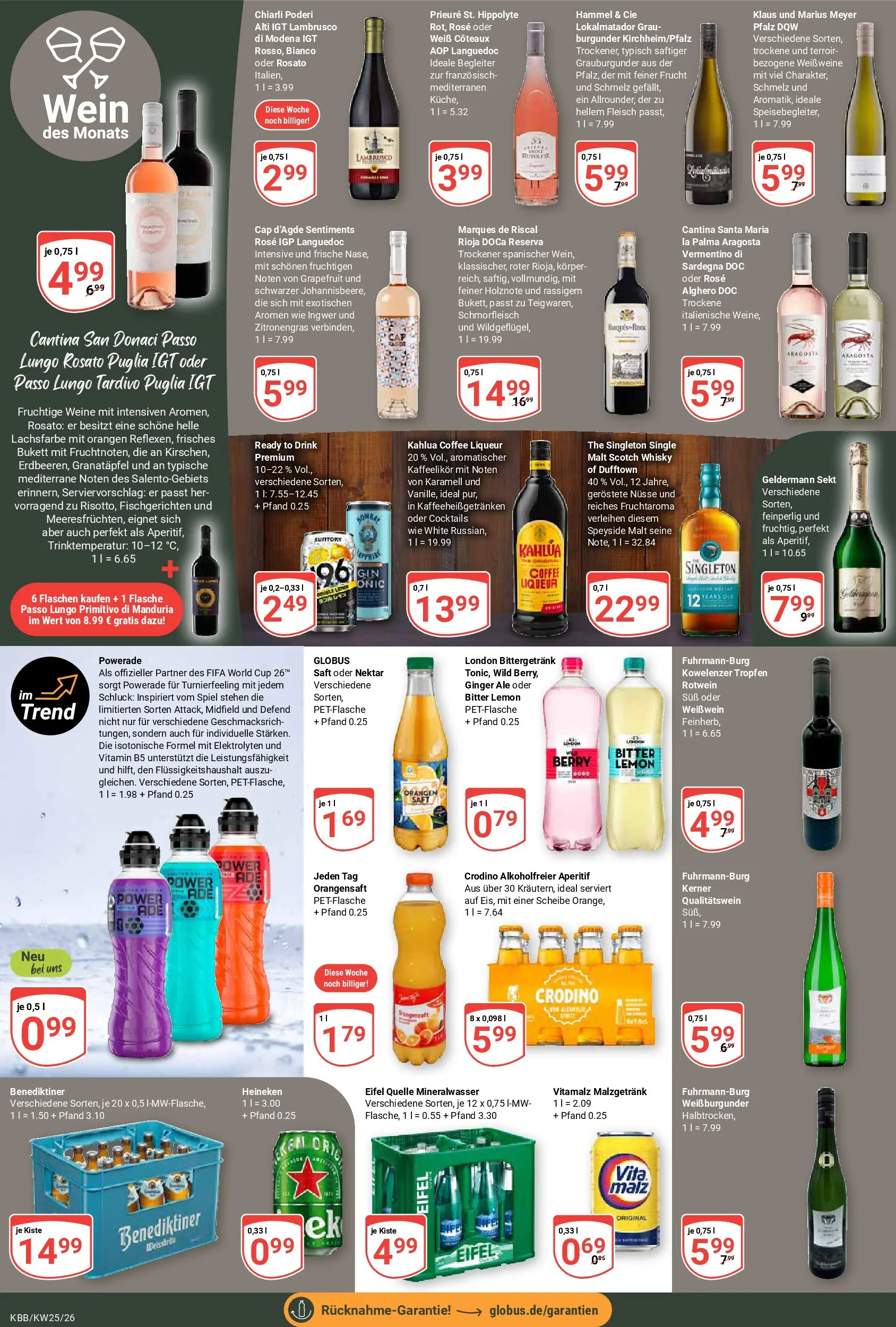 Globus Prospekt Koblenz-Bubenheim (ab 15.06.2026) » Angebote online | Seite: 20 | Produkte: Spiel, Sekt, Orangen, Nüsse