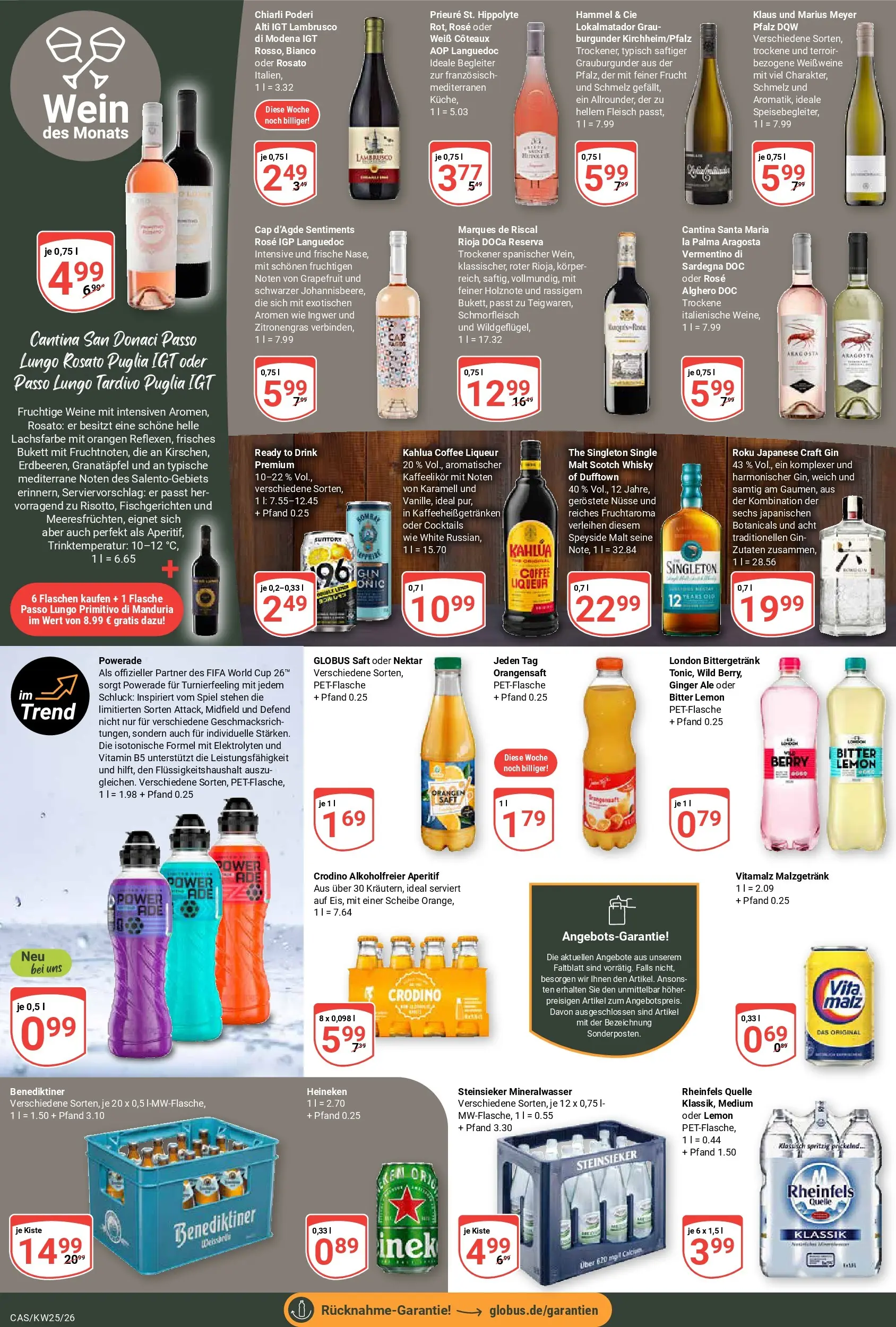 Globus Prospekt Castrop-Rauxel (ab 14.06.2026) » Angebote online | Seite: 15 | Produkte: Zitronengras, Orangen, Orangensaft, Wein