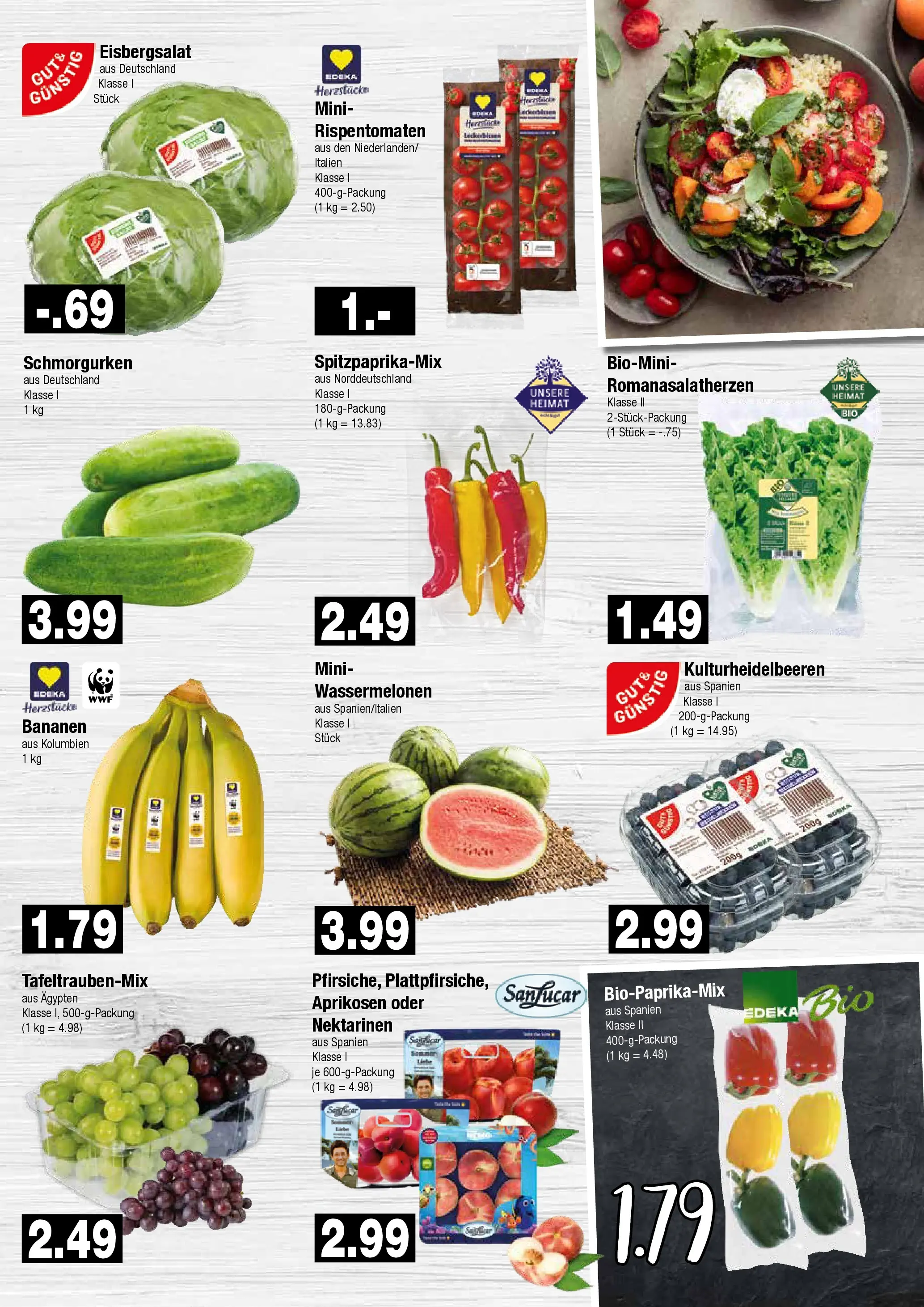 Edeka prospekt Hamburg (ab 14.06.2026) » Angebote Online | Seite: 3 | Produkte: Nektarinen, Bananen, Tomaten, Eisbergsalat