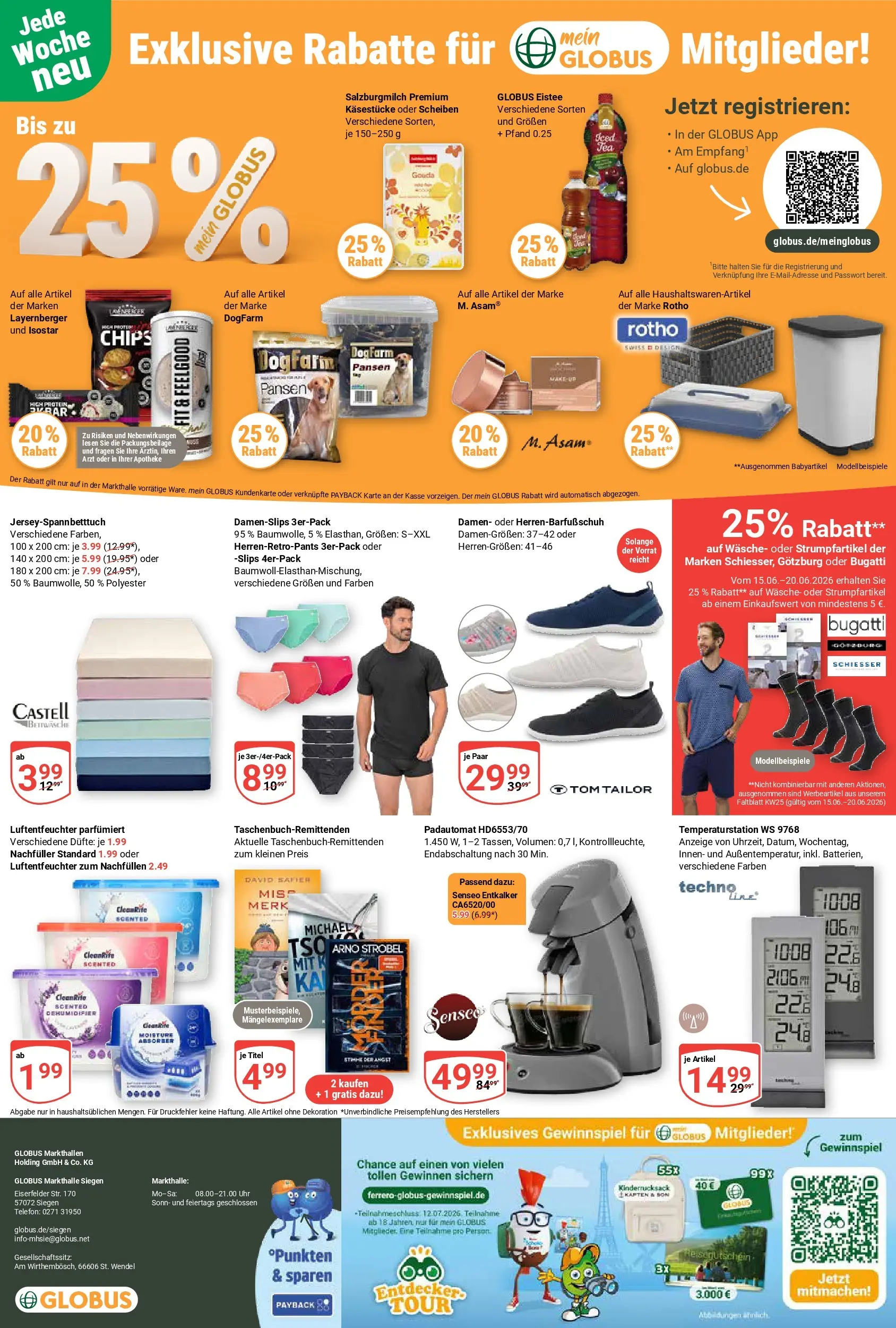 Globus Prospekt Siegen (ab 15.06.2026) » Angebote online | Seite: 24 | Produkte: Gouda, Chips, Telefon, Uhr