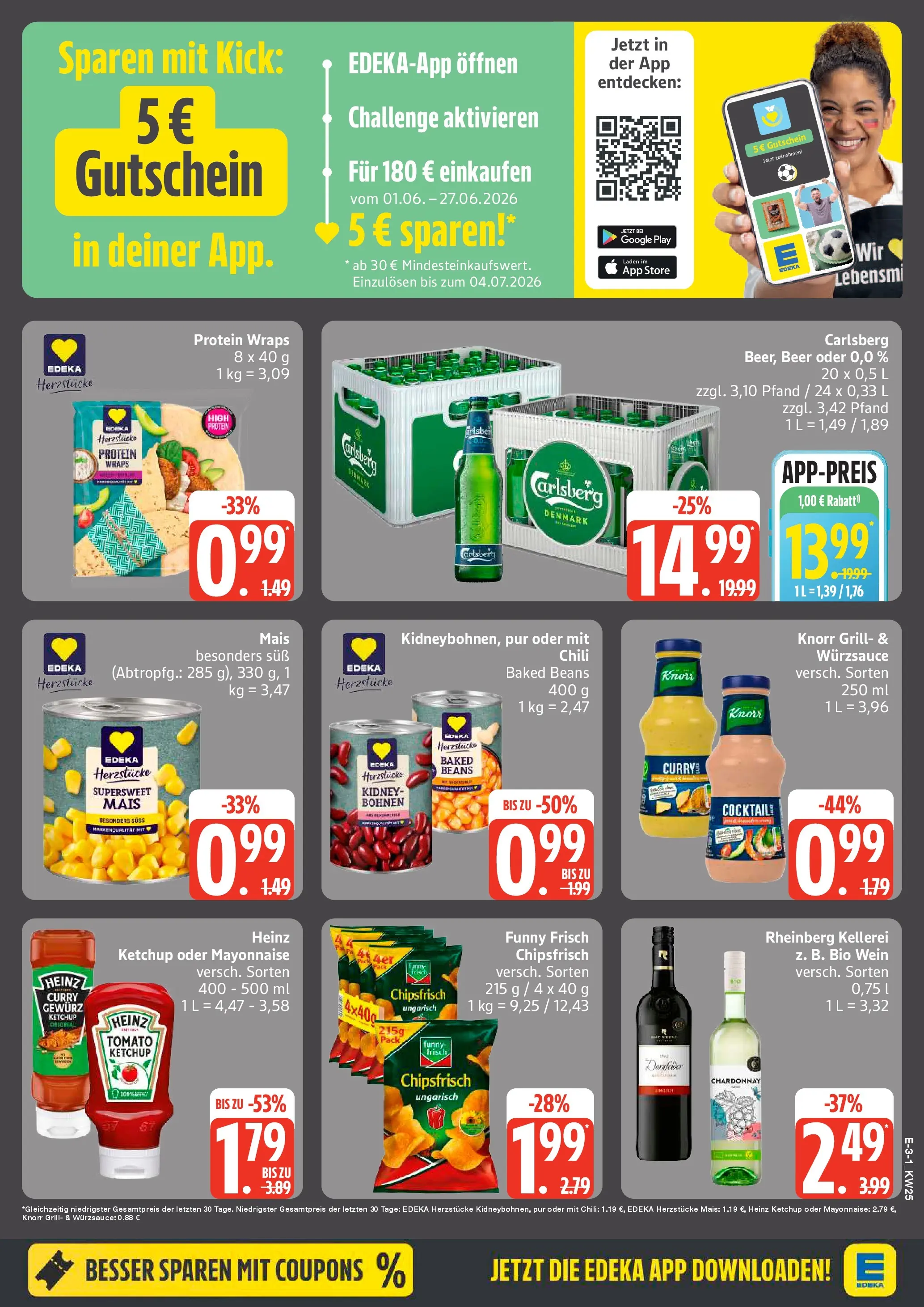 Edeka prospekt Elmshorn (ab 14.06.2026) » Angebote Online | Seite: 3 | Produkte: Heinz ketchup, Mayonnaise, Wein, Ketchup