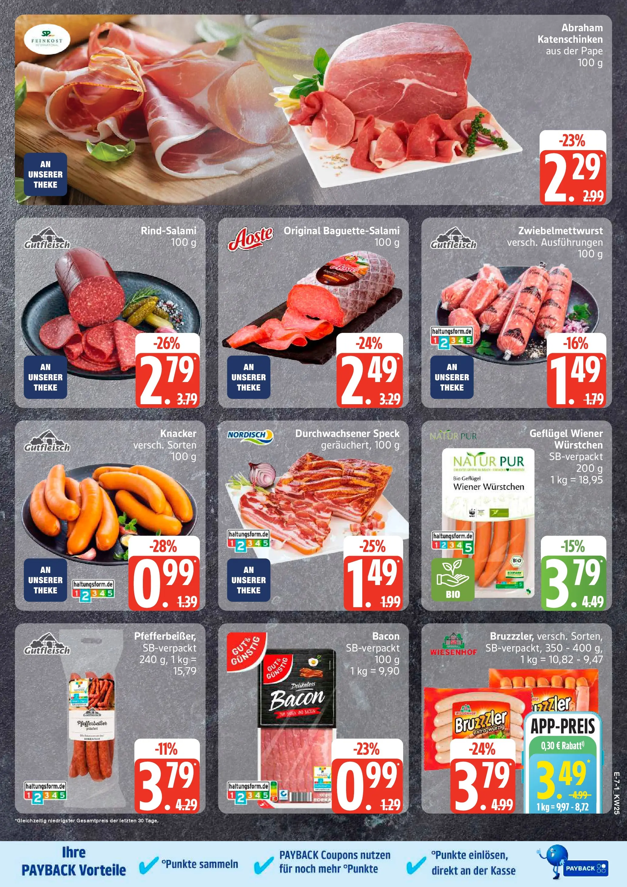 Edeka prospekt Elmshorn (ab 14.06.2026) » Angebote Online | Seite: 7 | Produkte: Wiener wurstchen, Theke, Salami